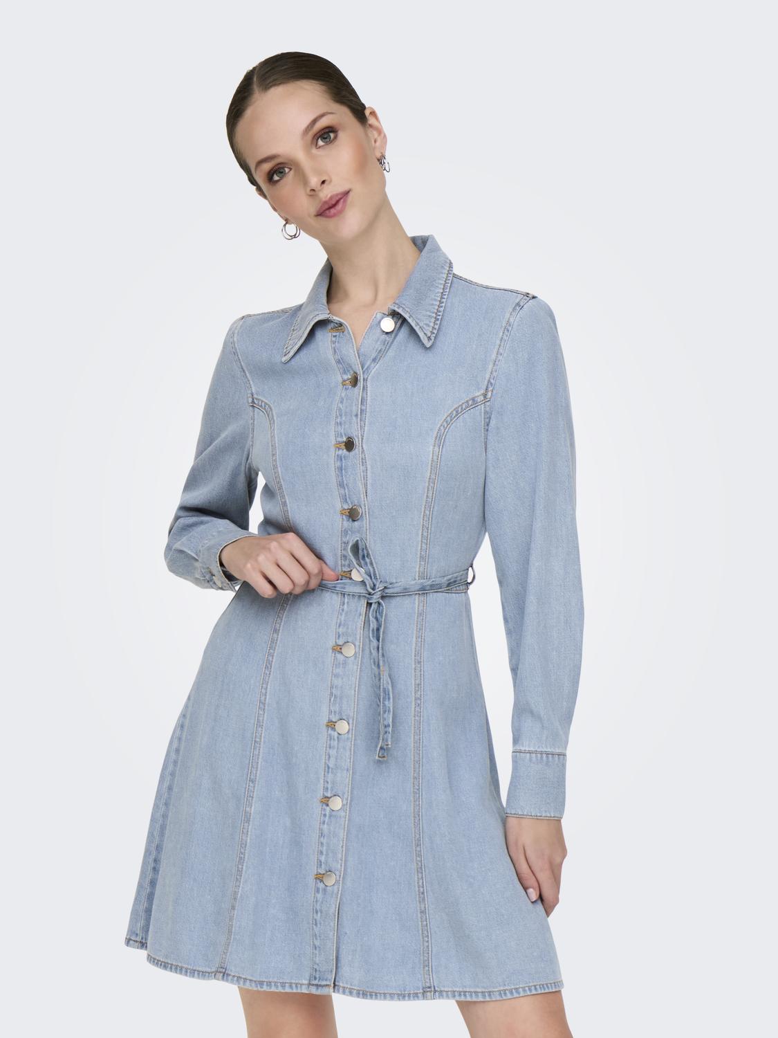 JDYKAMMA LS BELT SHORT DRESS DNM