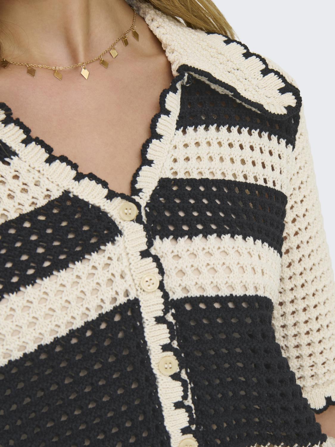 ONLLUCIE Komfortabel 3/4 ermer V-hals strikket Cardigan - 4