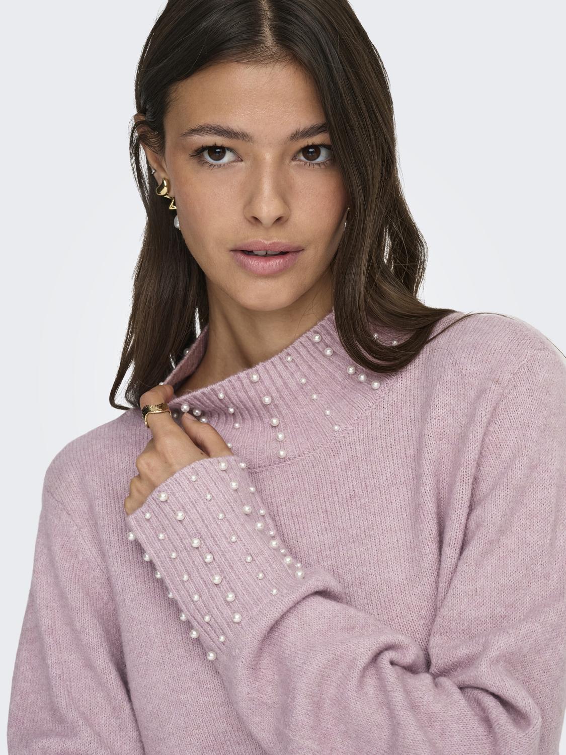 JDYRUE LIFE L/S HN PEARL PULLOVER KNT - 4