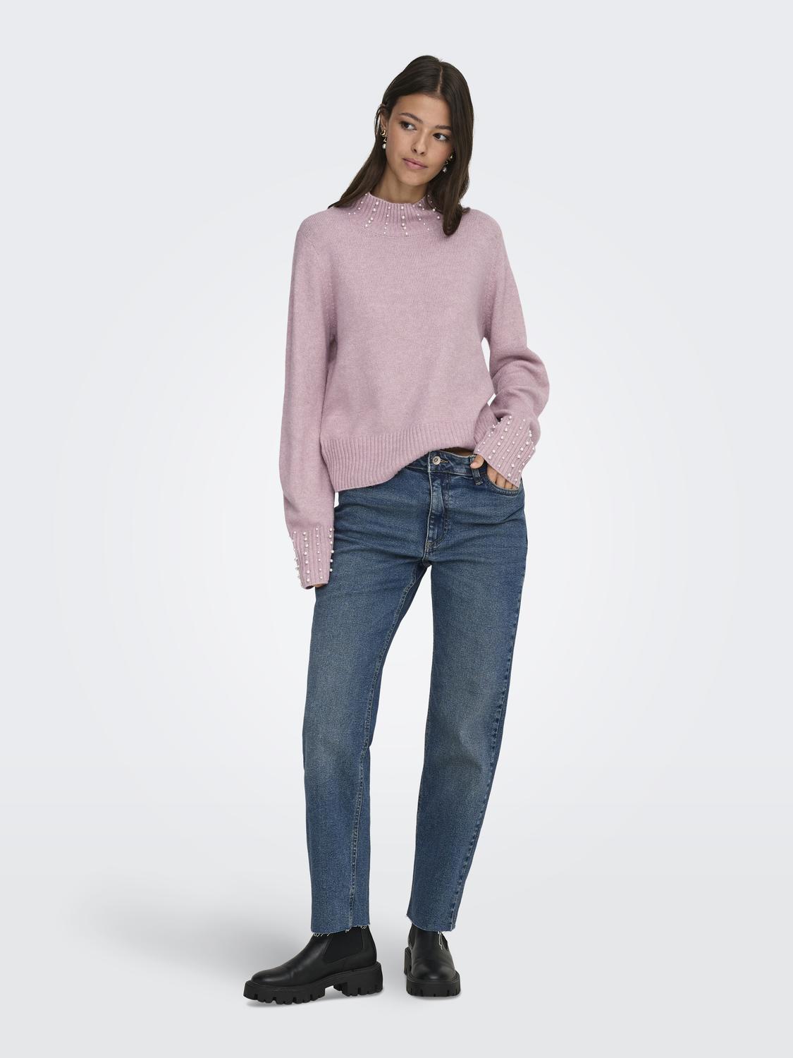 JDYRUE LIFE L/S HN PEARL PULLOVER KNT - 6