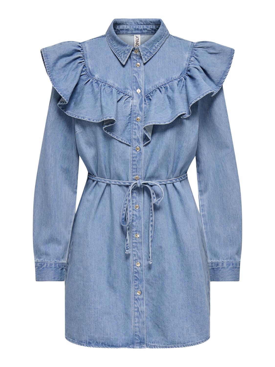 ONLINDIGO LS FRILL DNM DRESS CS