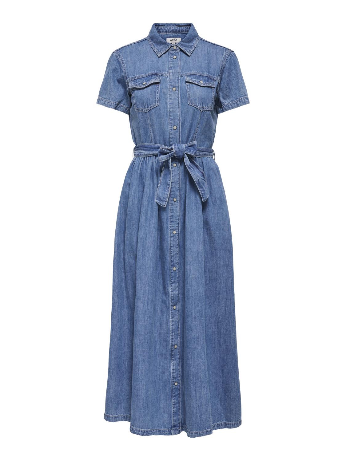 ONLNOEMI S/S BELT MAXI DRESS DNM AKM - 3