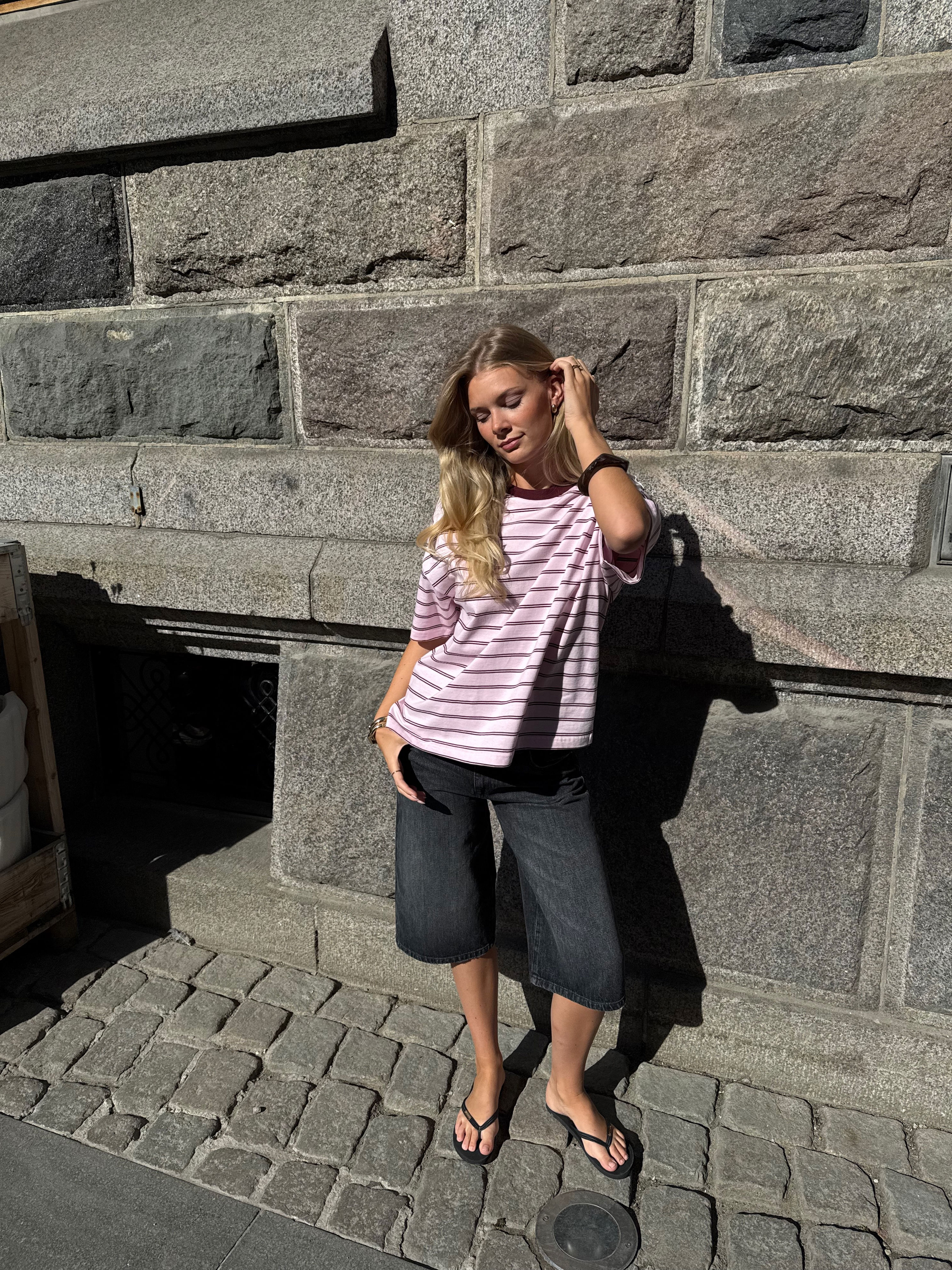 PGLISA STRIPE S/S TOP JRS