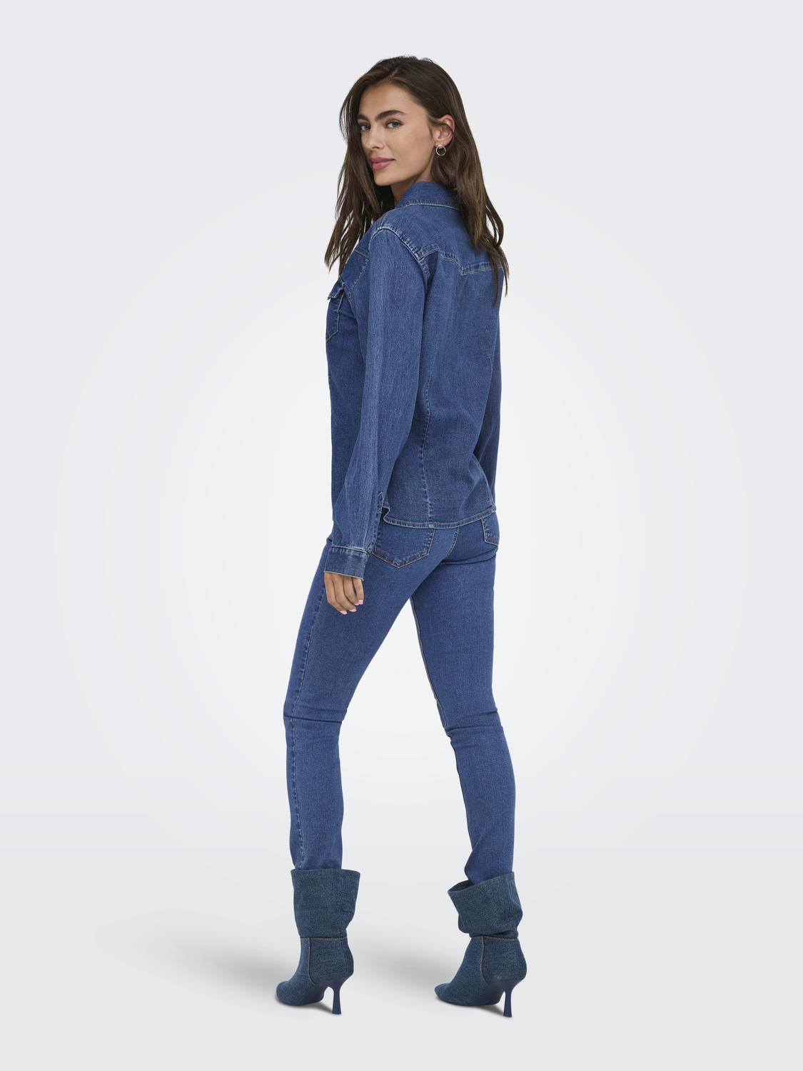 ONLSASIA L/S STRETCH FIT DNM SHIRT - 2