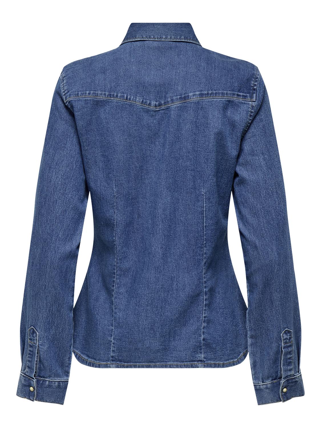 ONLSASIA L/S STRETCH FIT DNM SHIRT - 7
