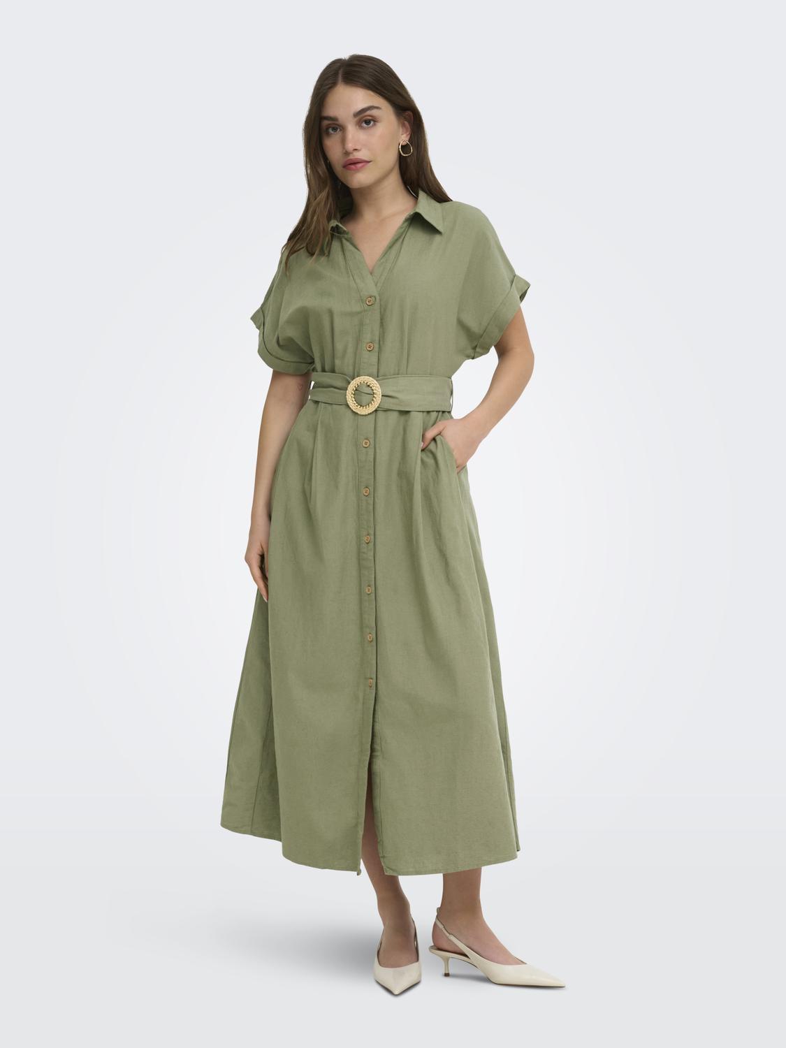 ONLJAKIRI LINEN SS MIDI DRESS NOOS WVN