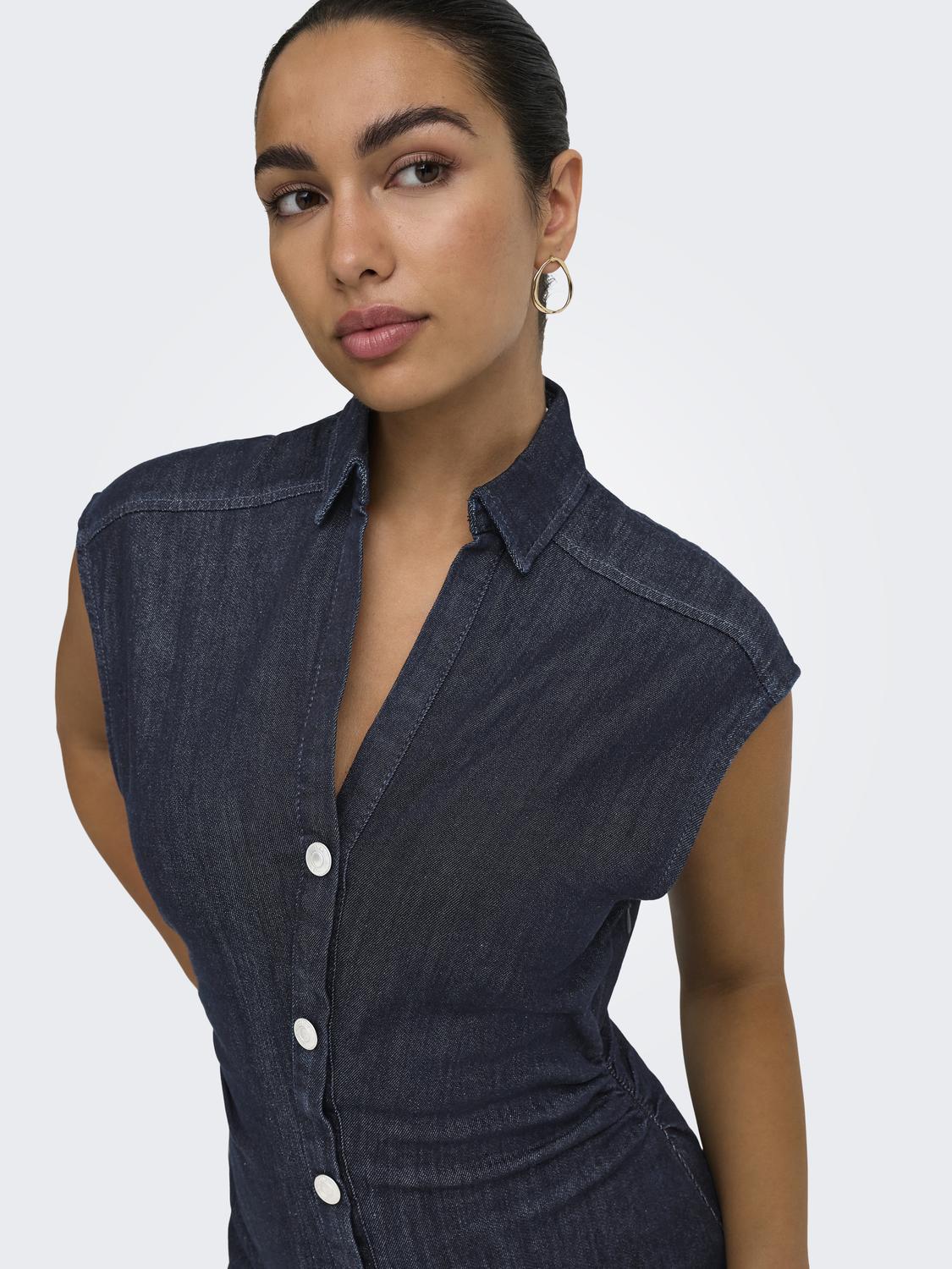 ONLBABE CAPSLEEVE MIDI DRESS DNM RINSE - 4