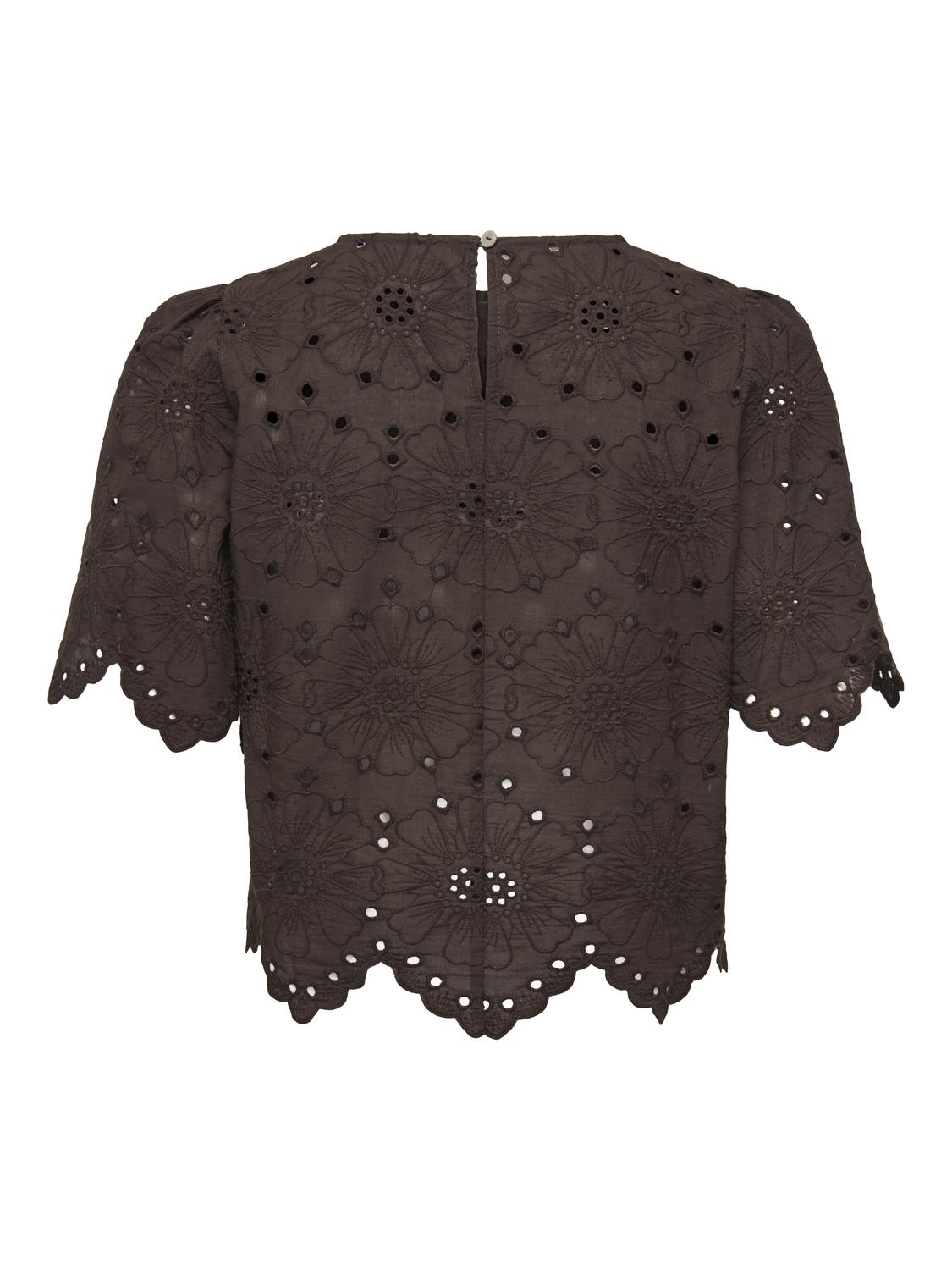 STUAMBER S/S EMB TOP WVN - 3