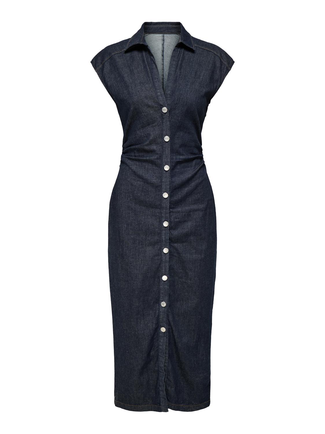 ONLBABE CAPSLEEVE MIDI DRESS DNM RINSE - 3