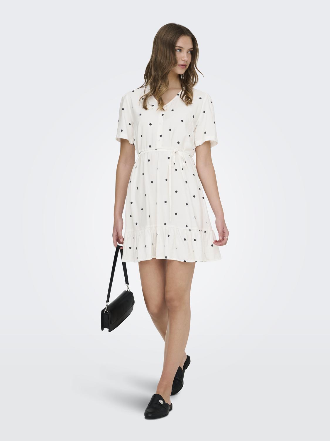 ONLTULI-TUTA S/S V-NECK SHORT DRESS WVN - 6