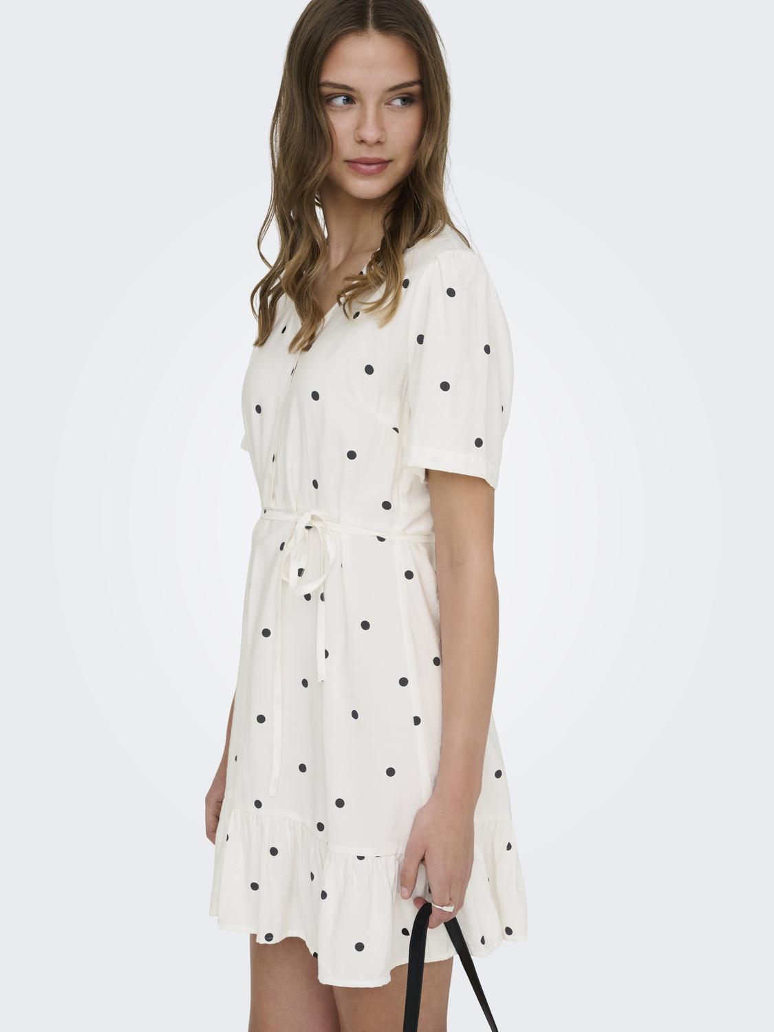 ONLTULI-TUTA S/S V-NECK SHORT DRESS WVN - 4