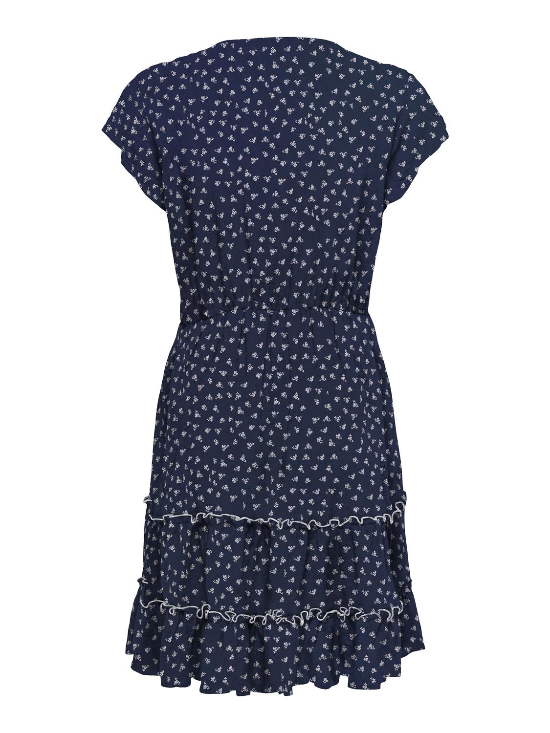 ONLCLAUDETTE Mini lengde V-hals kjole med frills for hverdagsbruk - 3
