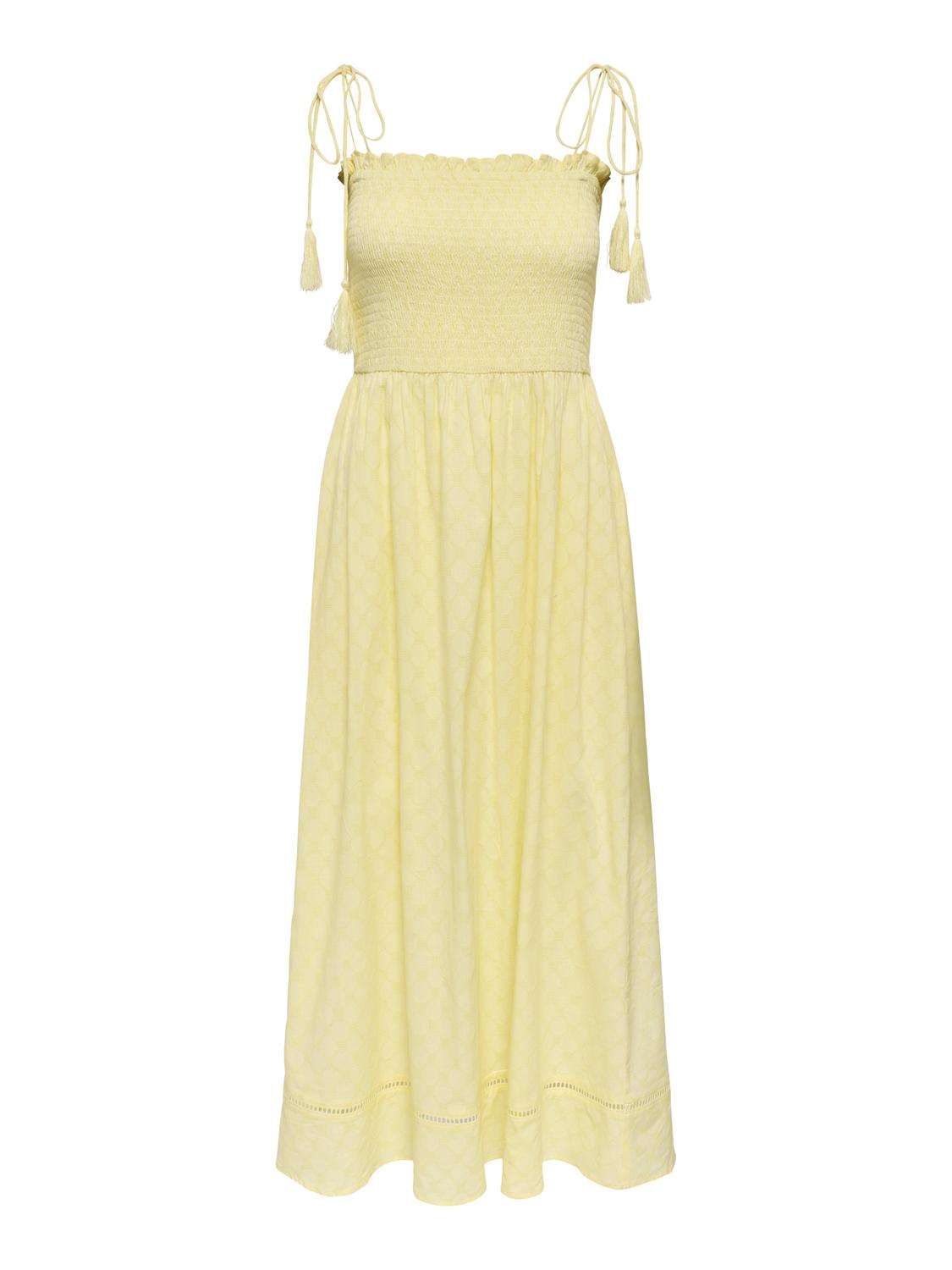 PGMIVA STRAP SMOCK LONG DRESS WVN