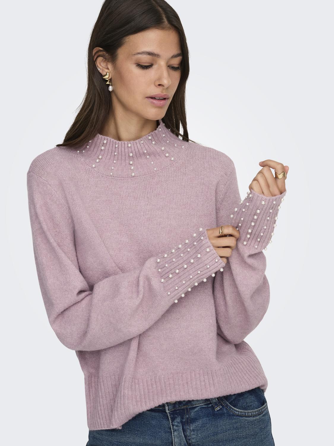 JDYRUE LIFE L/S HN PEARL PULLOVER KNT - 5