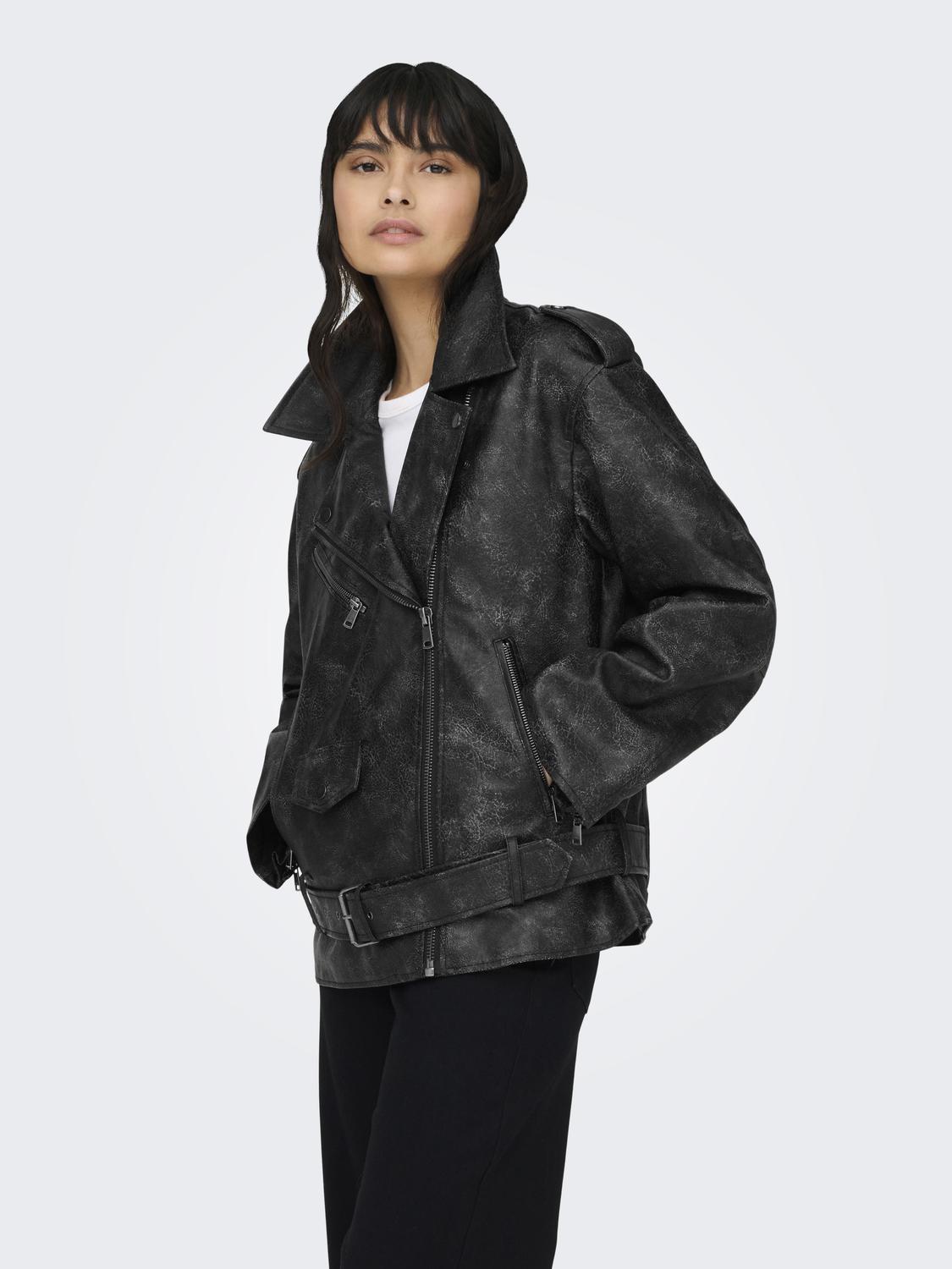 ONLWAVES FAUX LEATHER WASH JACKET OTW