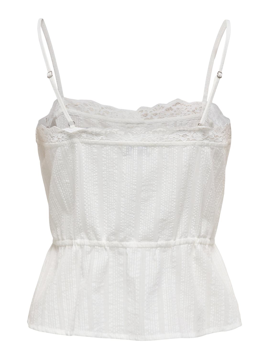 JDYROSA SHORT S/L TIE LACE SINGLET WVN - 8