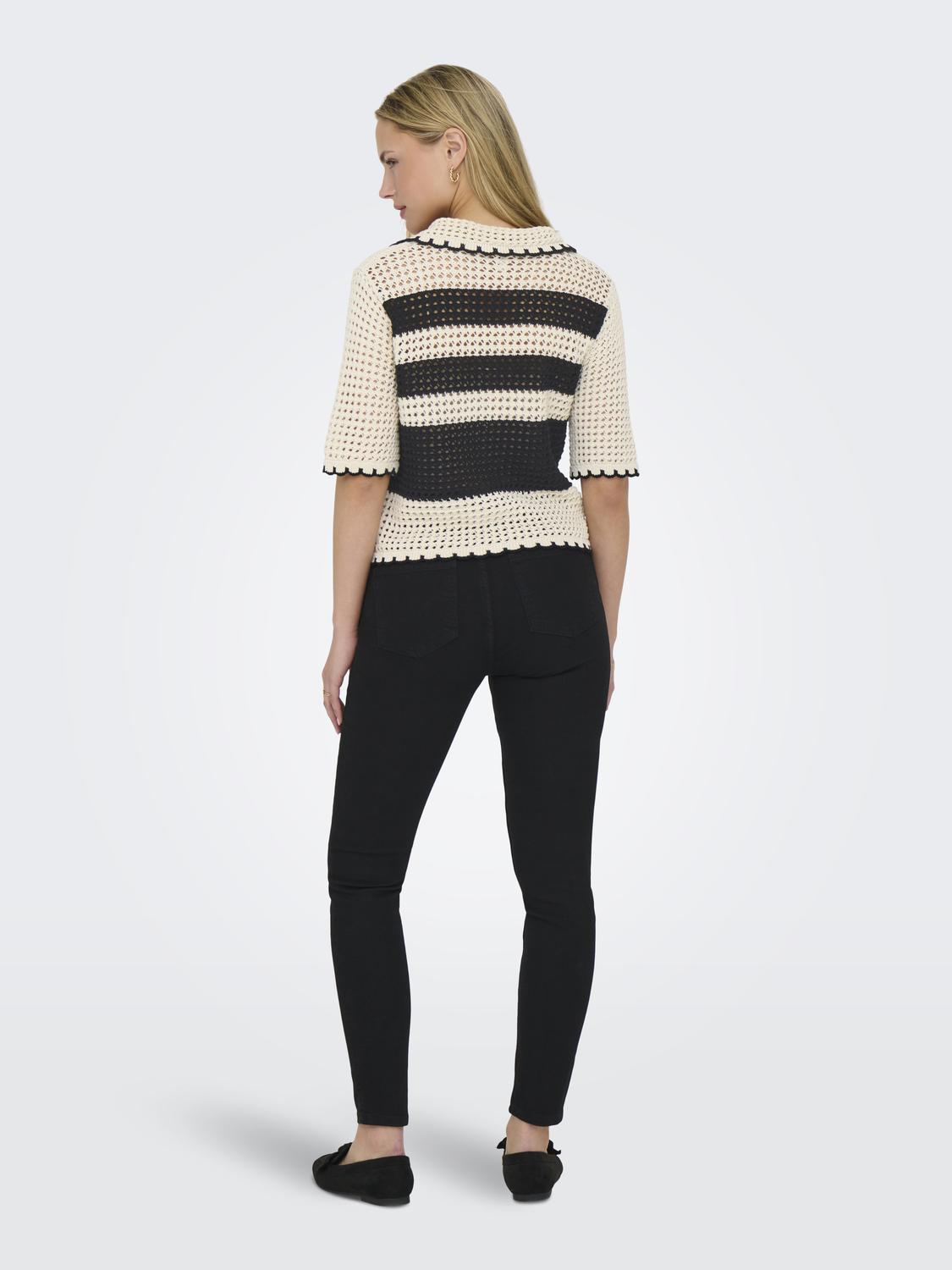 ONLLUCIE Komfortabel 3/4 ermer V-hals strikket Cardigan - 2