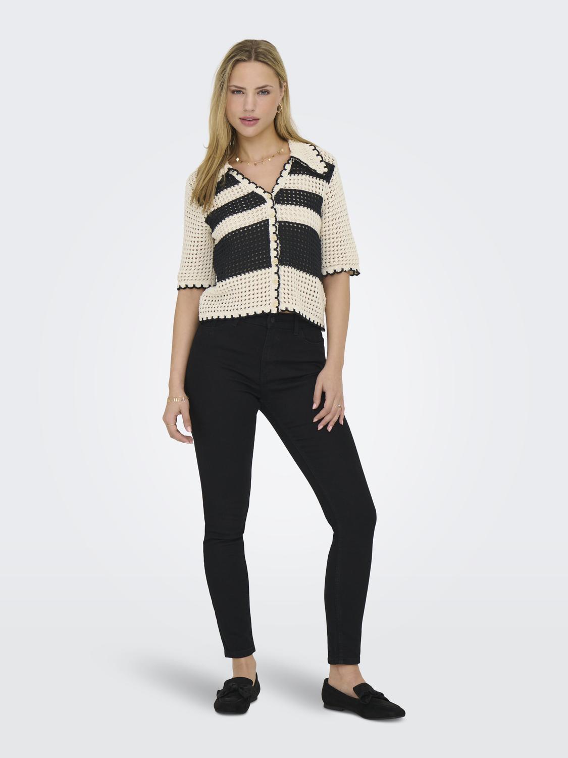ONLLUCIE Komfortabel 3/4 ermer V-hals strikket Cardigan - 6