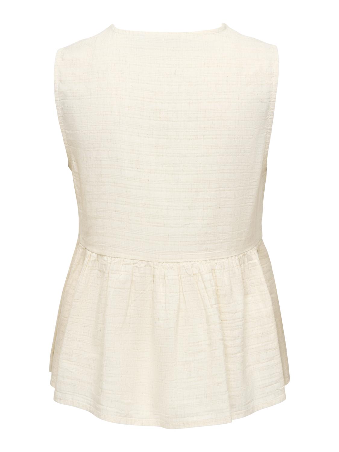 ONLNILIANE S/L V-NECK EMB TOP WVN EX - 3