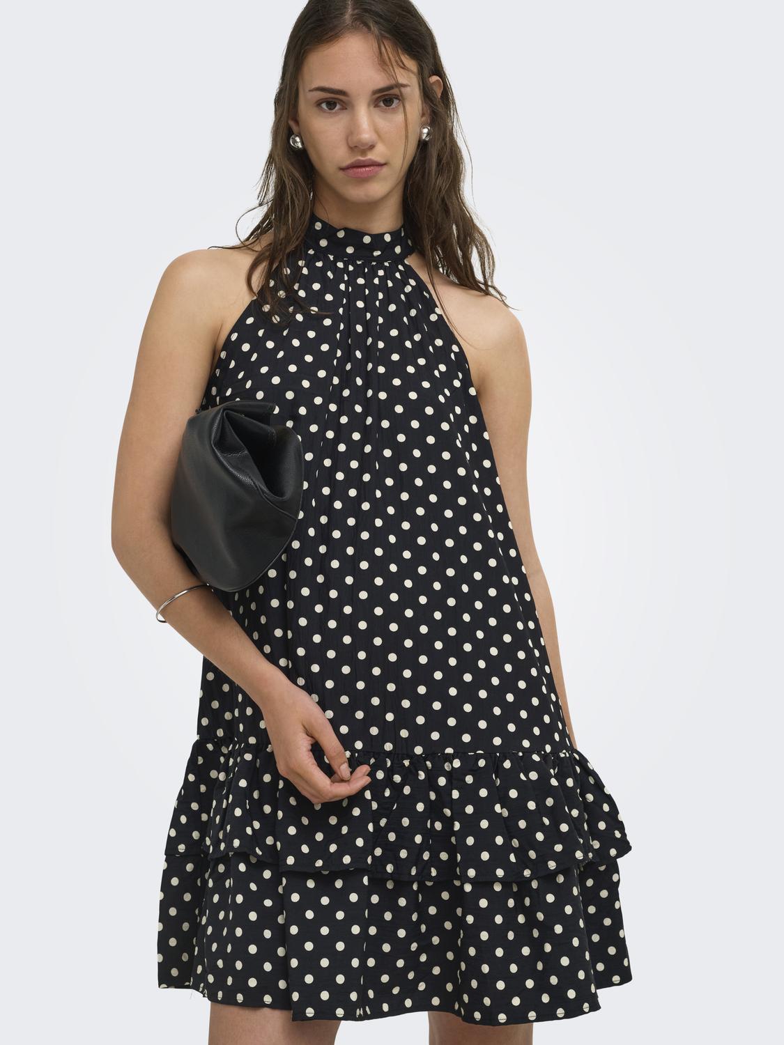 ONLZAZIE S/L SHORT FRILL DRESS WVN EX - 5