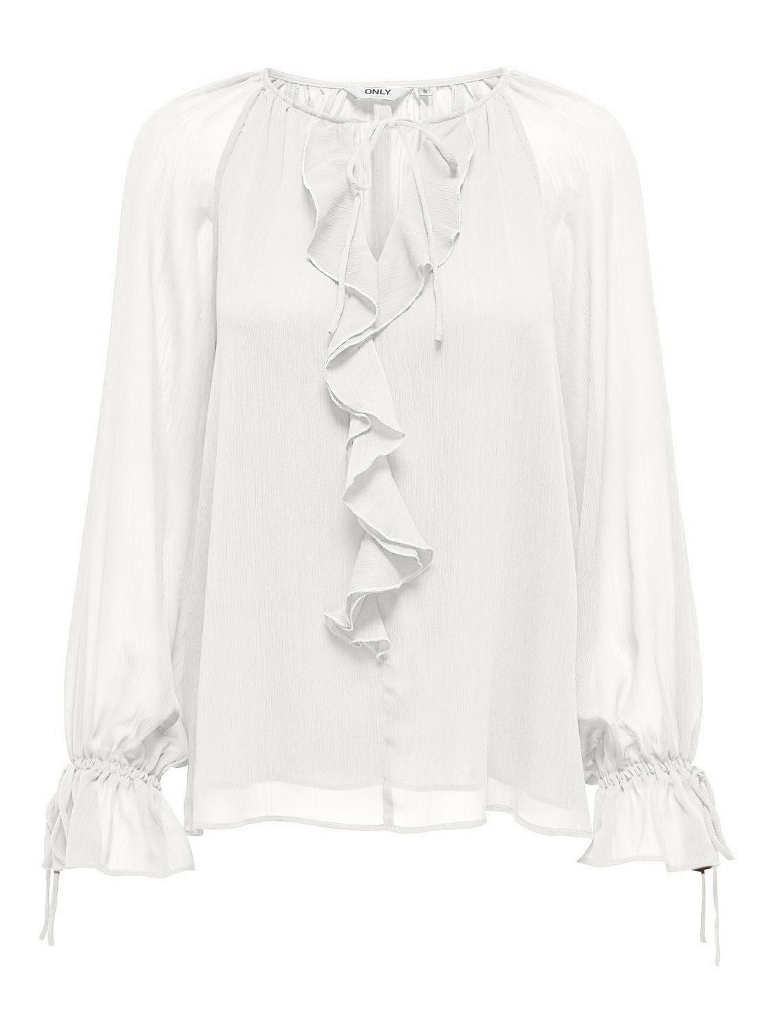ONLANINA LIFE LS FRILL V-NECK TIE TOPWVN