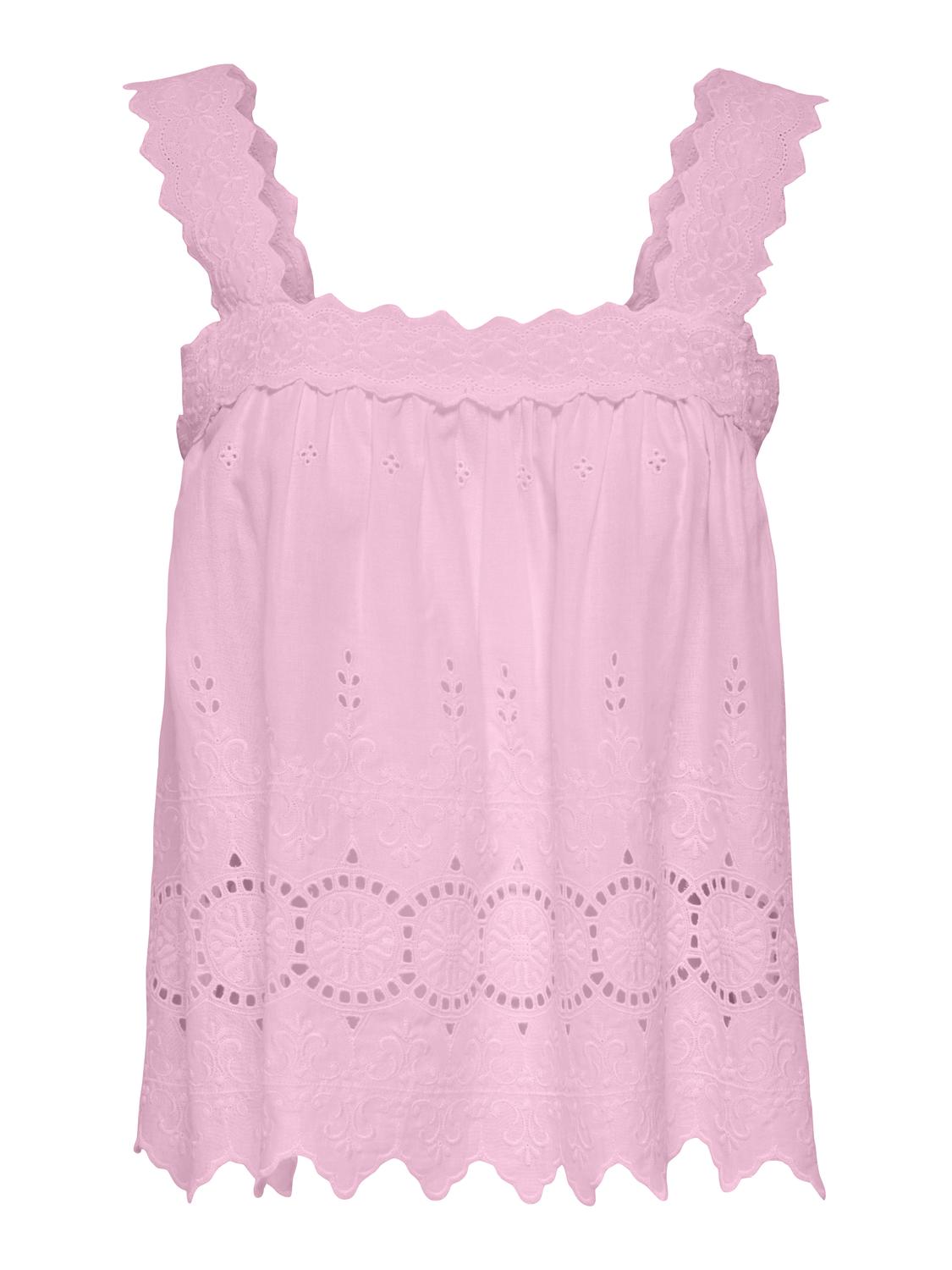 PGVALLY EMB STRAP TOP WVN