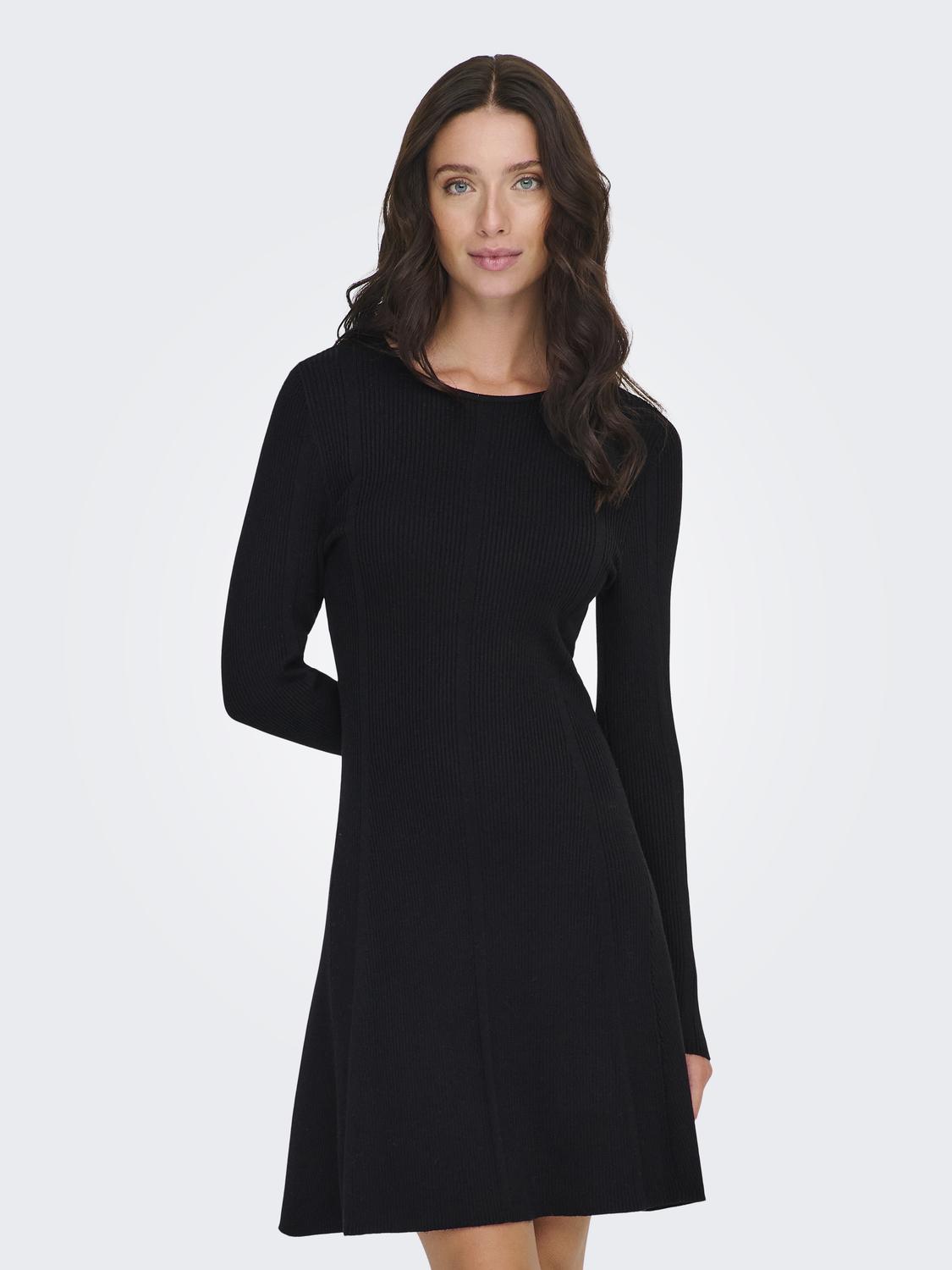 ONLMEDDI RIB LS O-NECK DRESS EX KNT