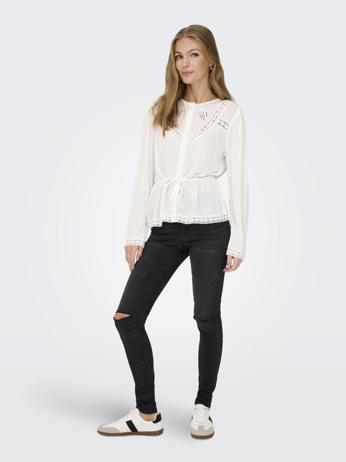 JDYCAMILLE L/S EMBROIDERY TOP WVN EXP - 6
