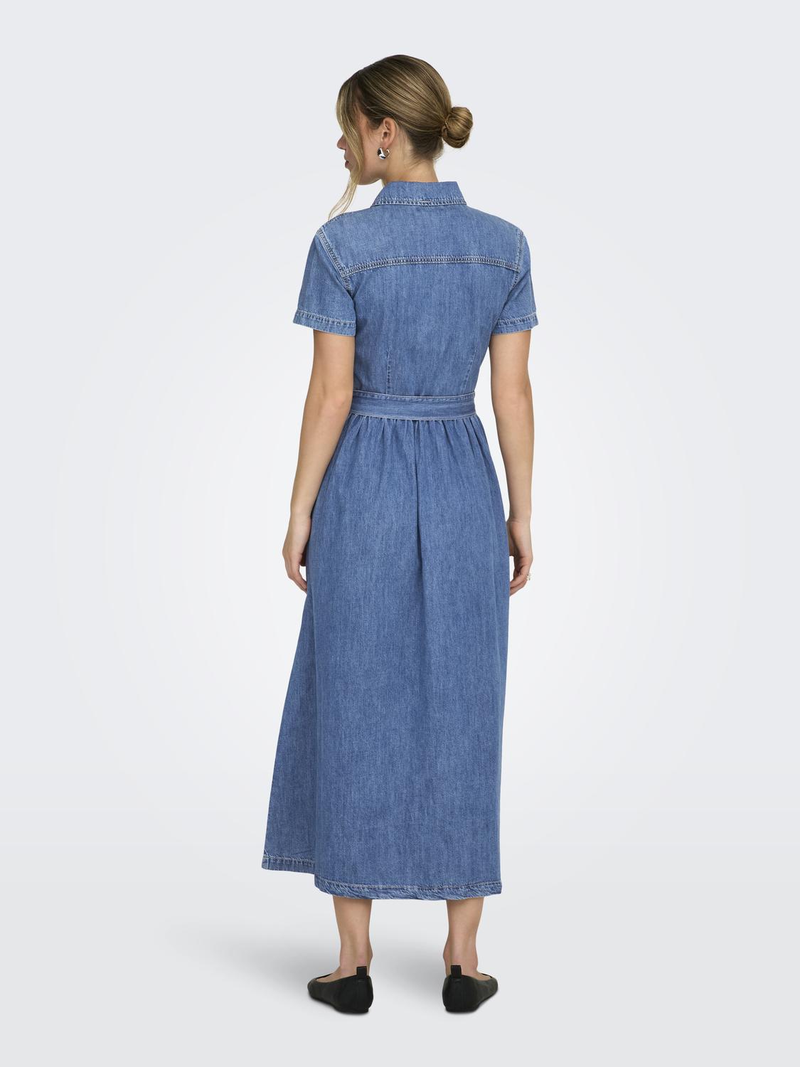 ONLNOEMI S/S BELT MAXI DRESS DNM AKM - 2