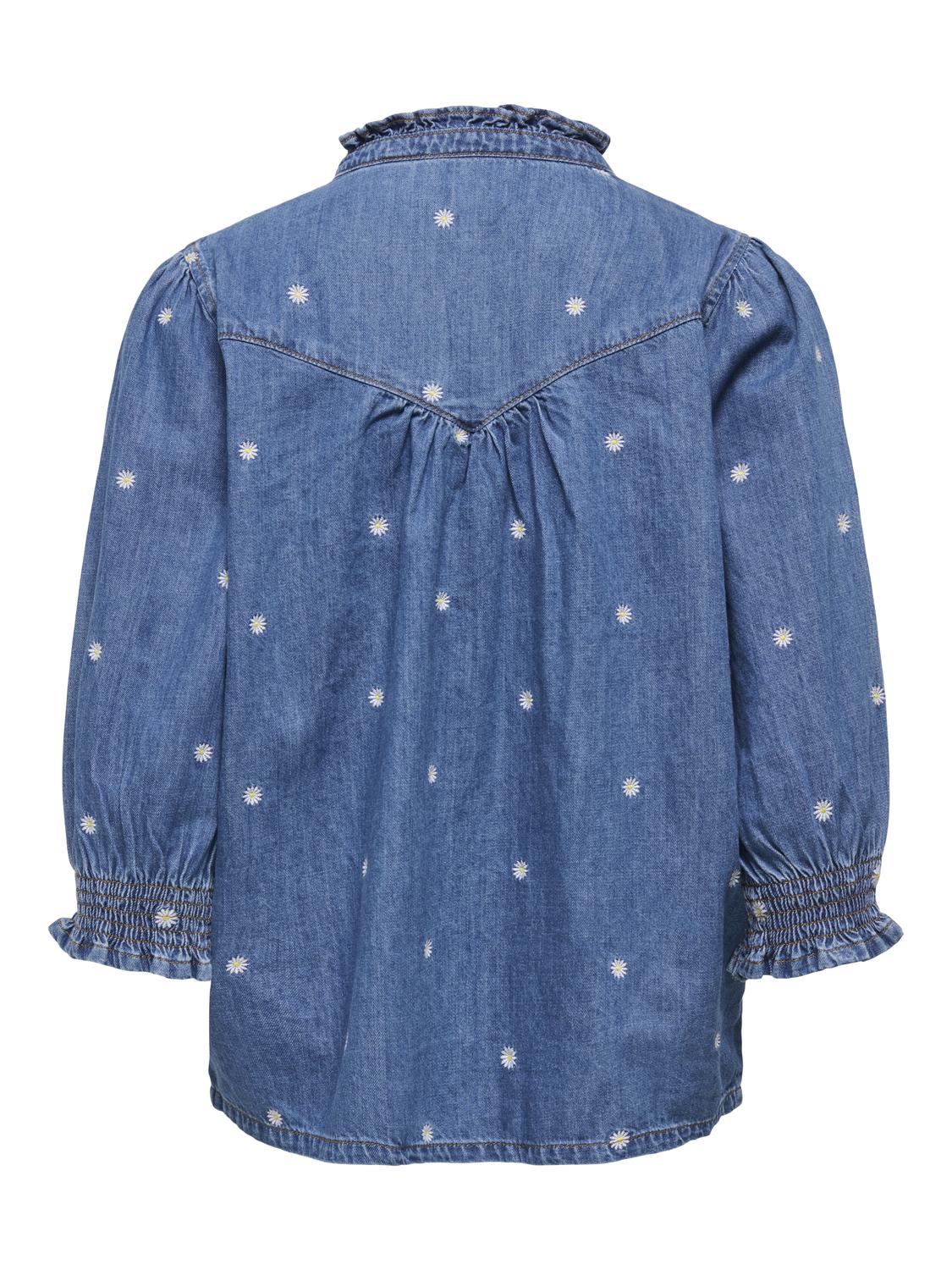 ONLRAYA DAISY EMB 3/4 SHIRT DNM AKM - 7