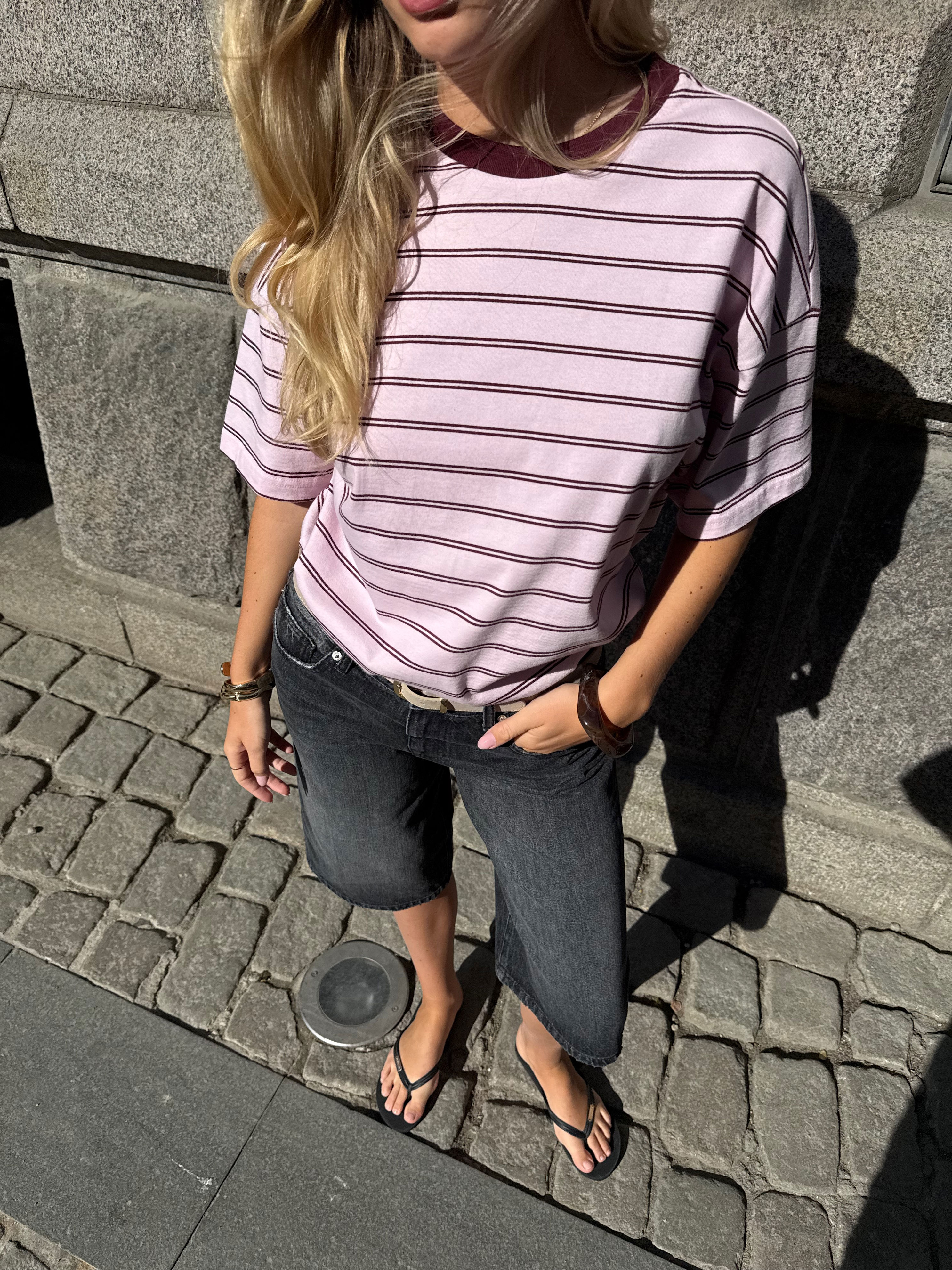 PGLISA STRIPE S/S TOP JRS