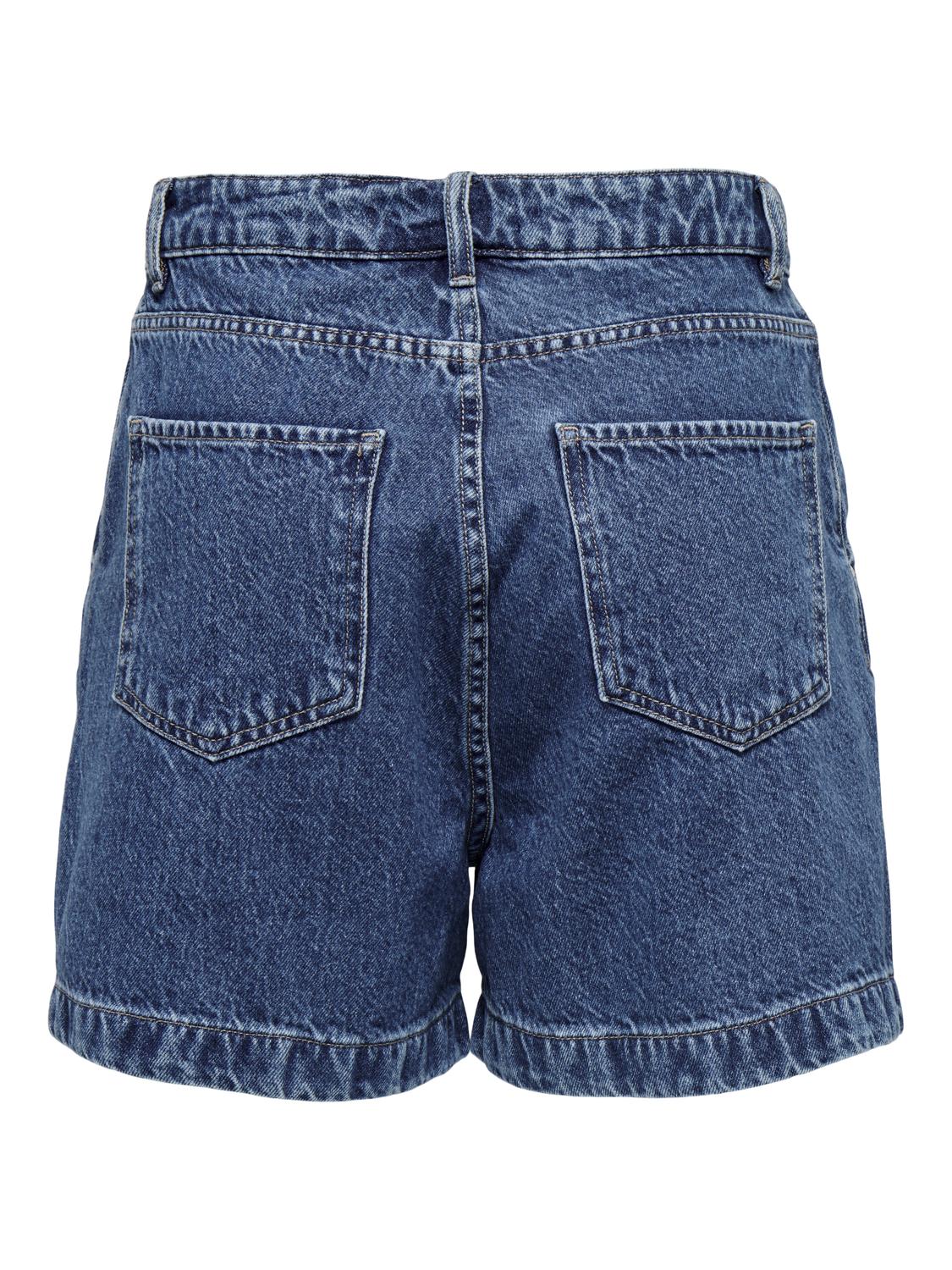 ONLPETRA Sommer High Waist Denim Shorts med baklommer - 7