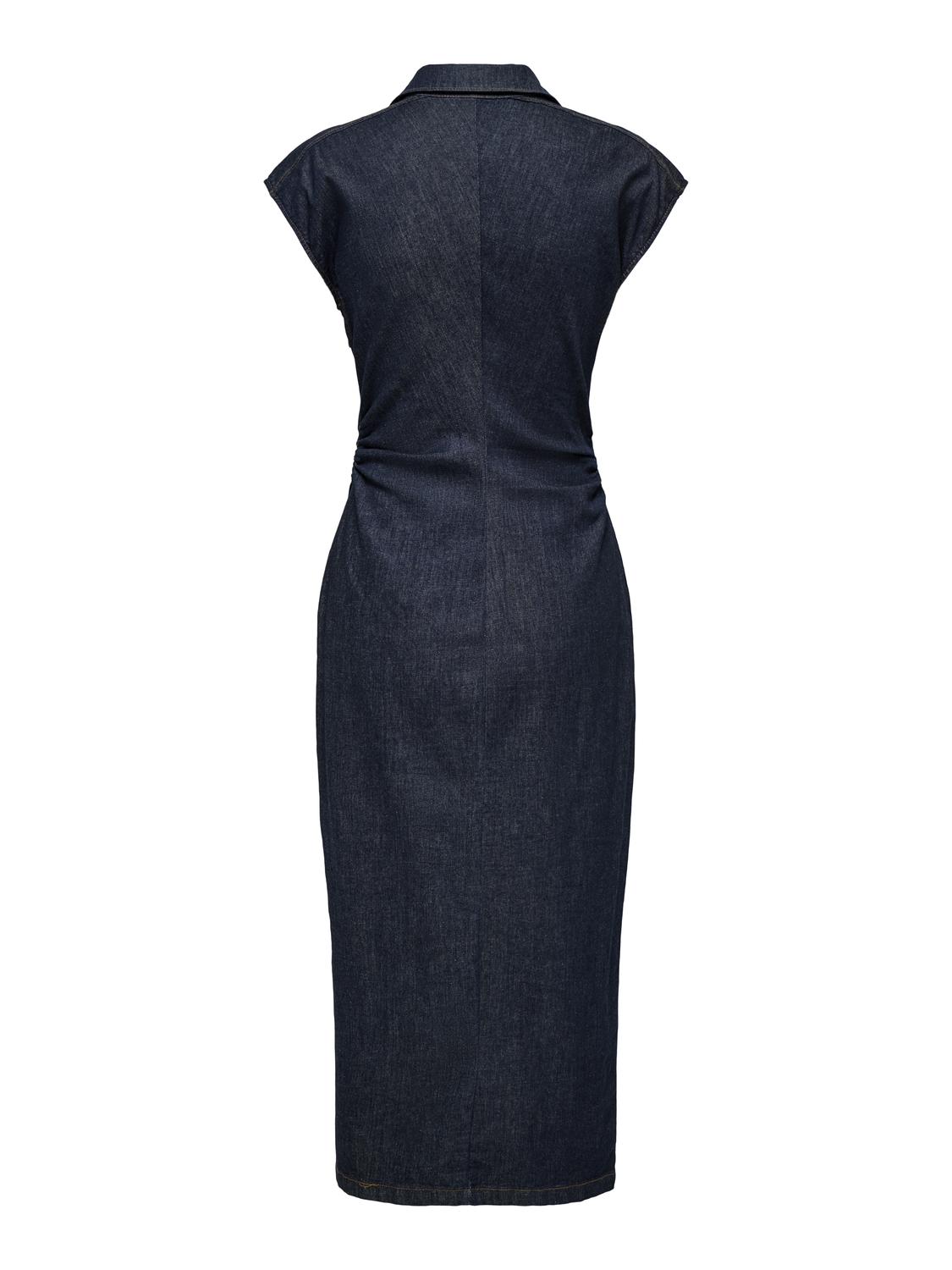 ONLBABE CAPSLEEVE MIDI DRESS DNM RINSE - 7