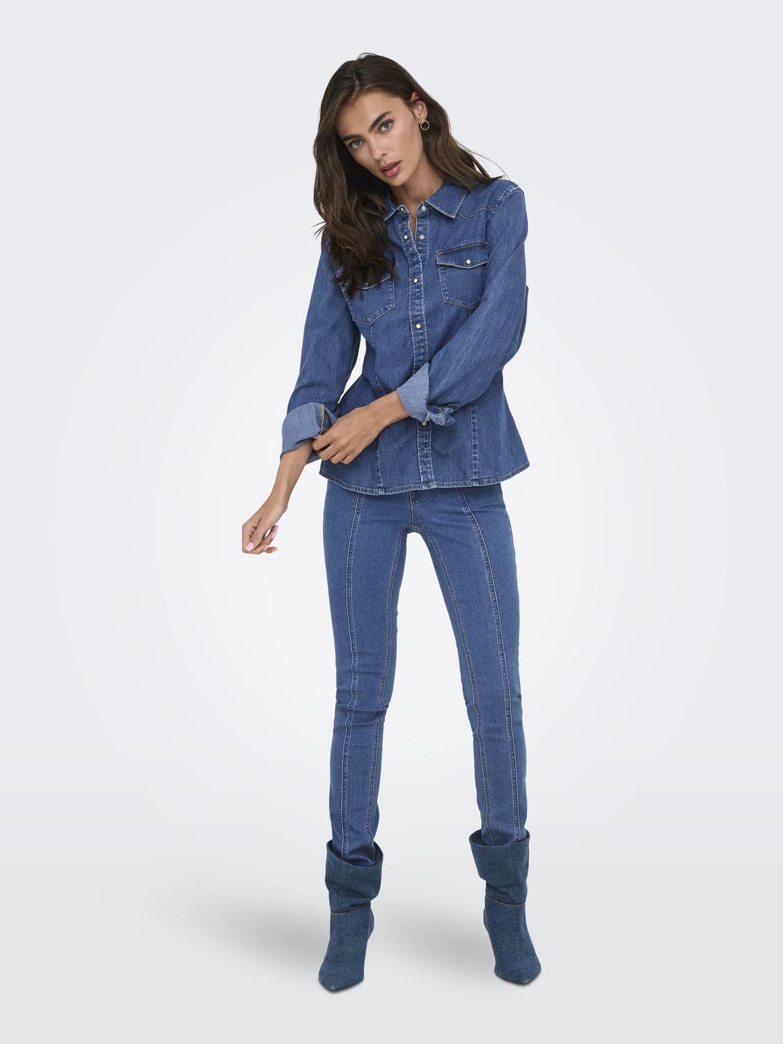 ONLSASIA L/S STRETCH FIT DNM SHIRT - 6