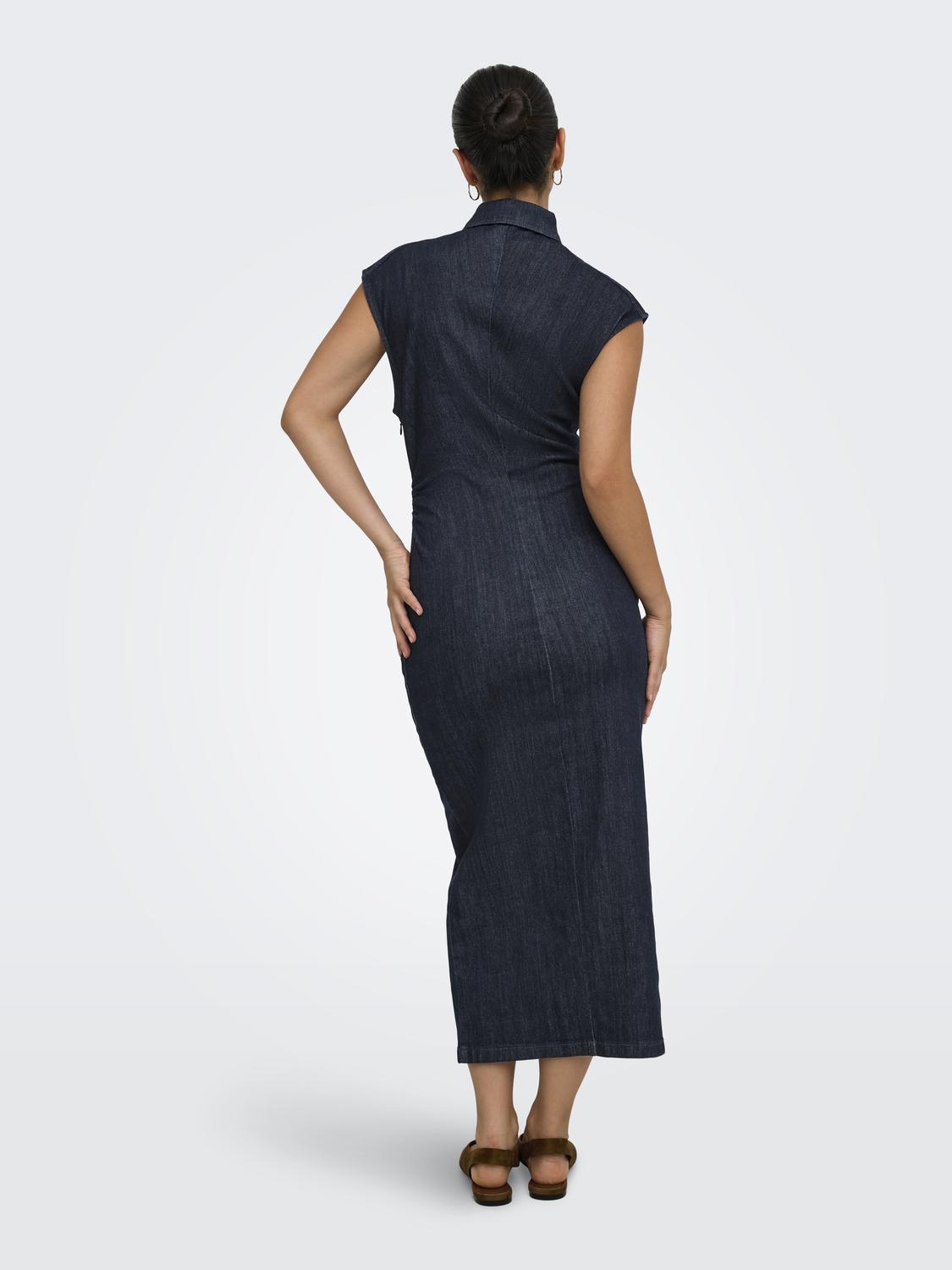 ONLBABE CAPSLEEVE MIDI DRESS DNM RINSE - 2