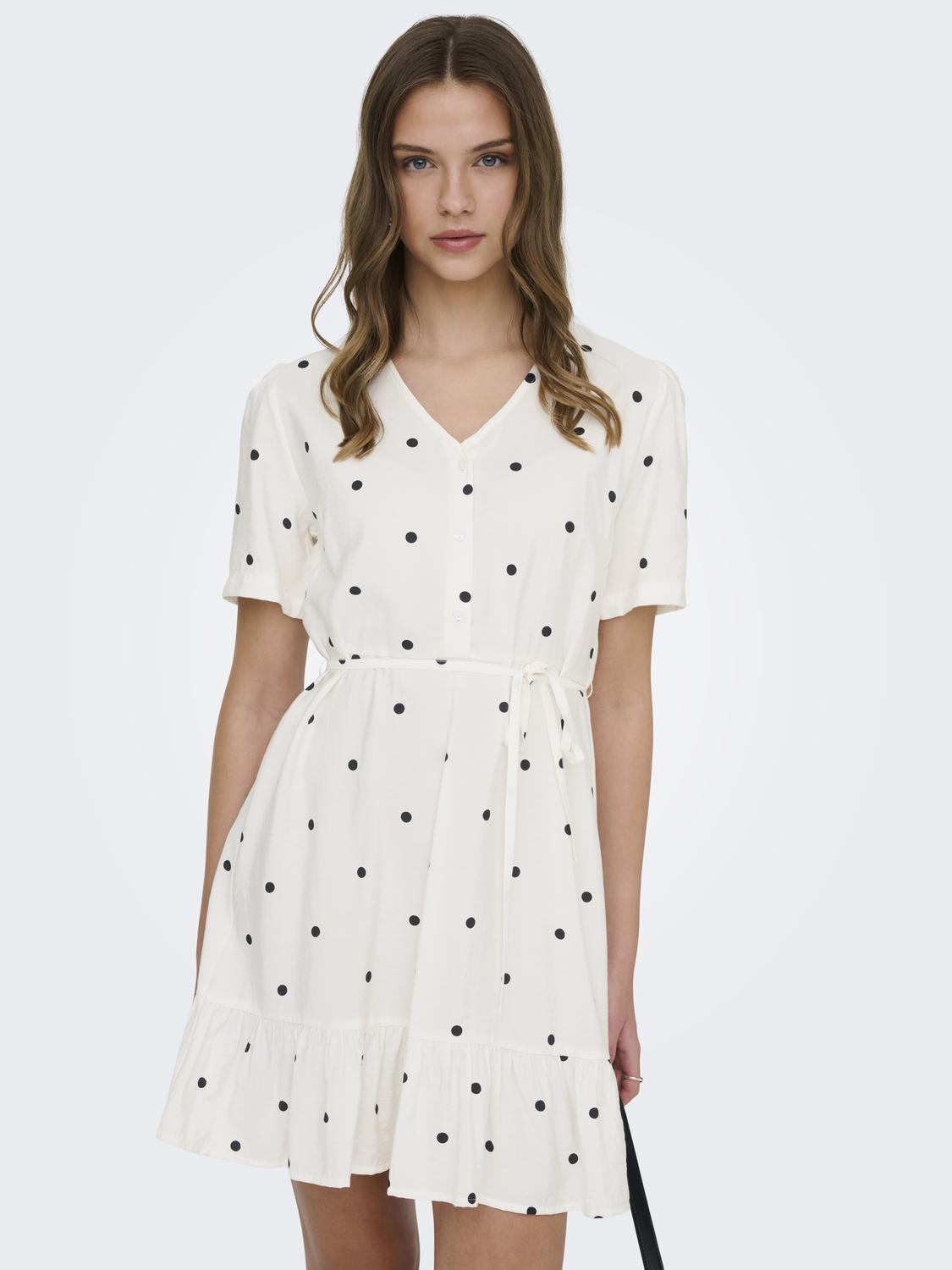 ONLTULI-TUTA S/S V-NECK SHORT DRESS WVN - 5