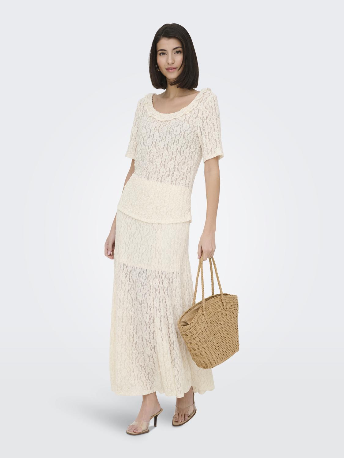 JDYGALLAS S/S LACE TOP JRS - 6