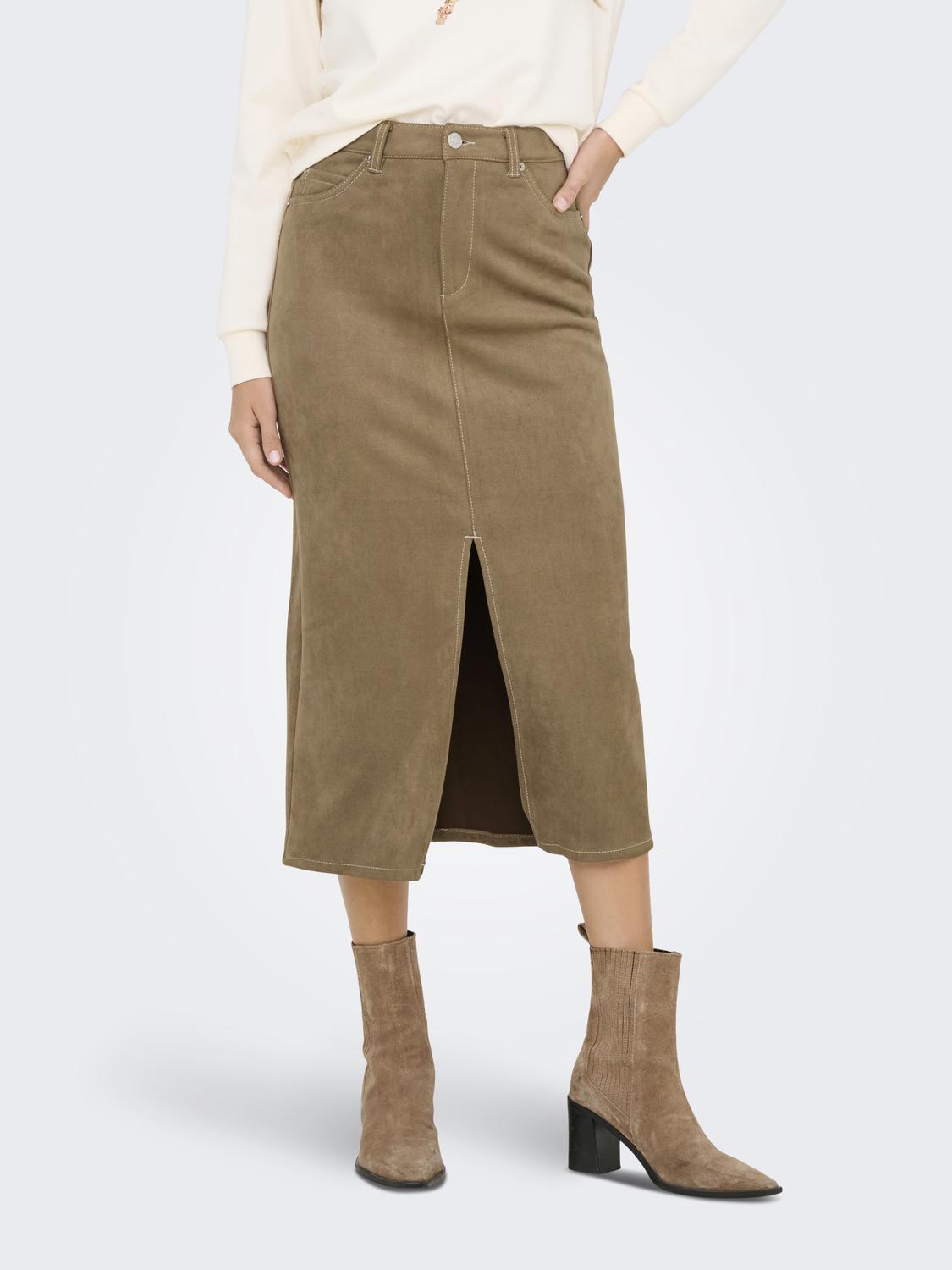 ONLSTINA LIFE MW FAUX SUEDE SKIRT PNT 2