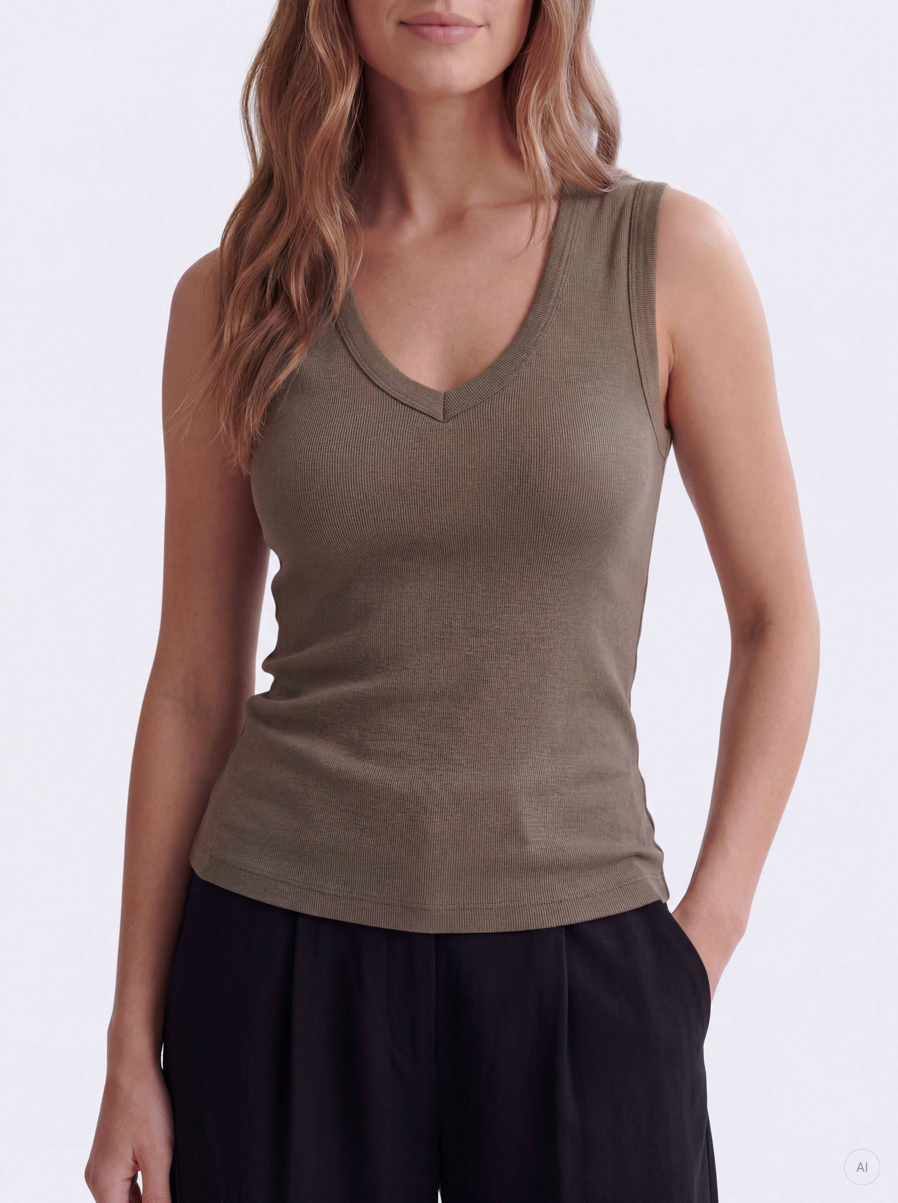 ONLRINA V-NECK TANK TOP S/L JRS NOOS - 3