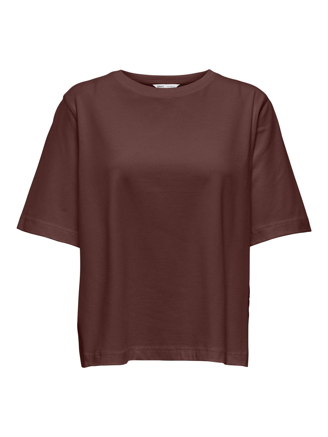 ONLLINA Basic-T-Shirt mit O-Ausschnitt und lockerer Passform und kurzen Ärmeln