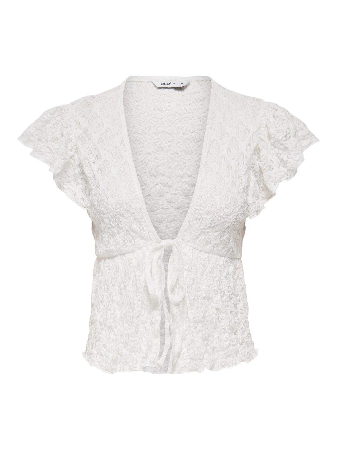 PGSTINNE CAPSL LACE TIE TOP JRS