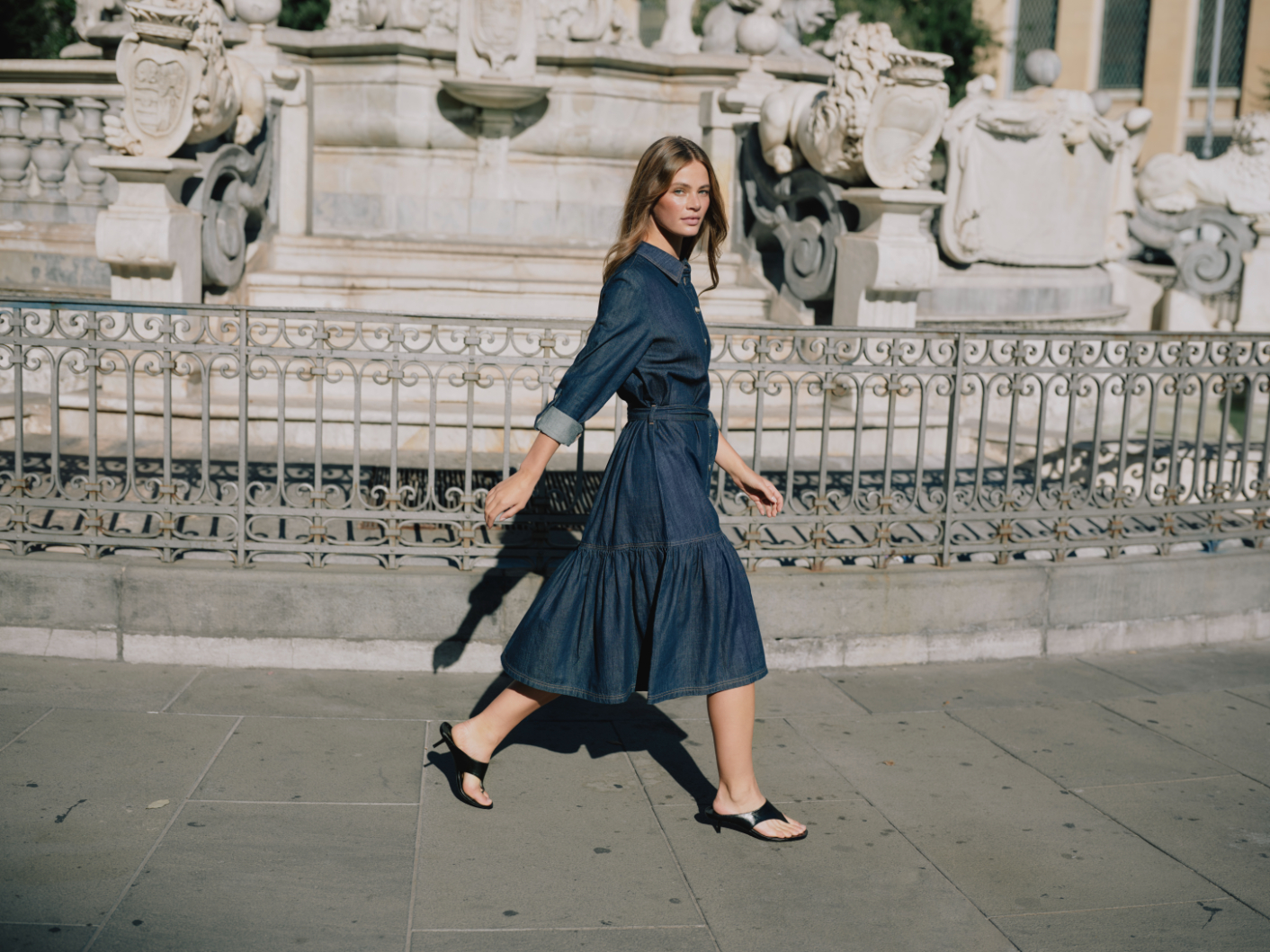 ONLSEVIGNY FRILL 3/4 SL LONG DRESS DNM