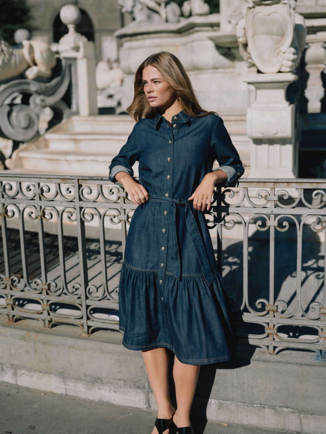 ONLSEVIGNY FRILL 3/4 SL LONG DRESS DNM