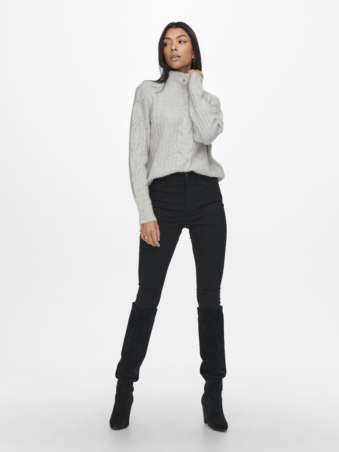 JDYANDREA L/S ZIP CABLE PULLOVE KNT NOOS - 6