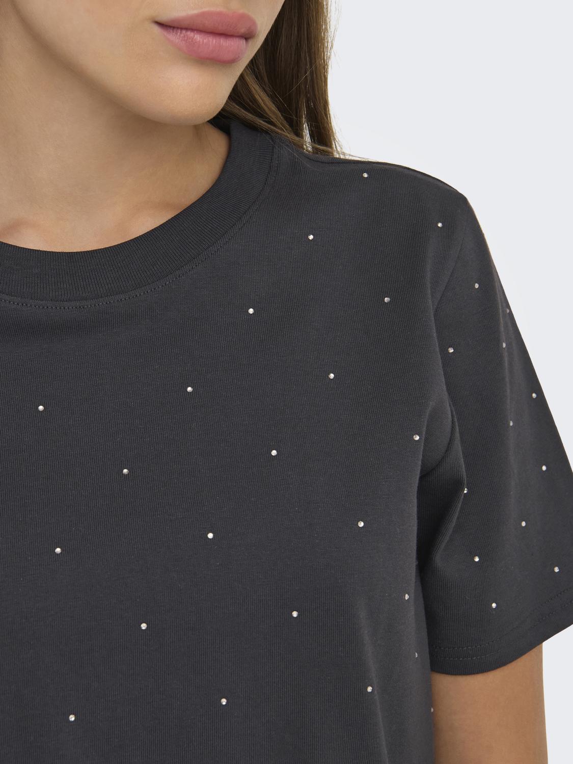 ONLMONJA T-skjorte med Glitter Detail og O-Neck - 5