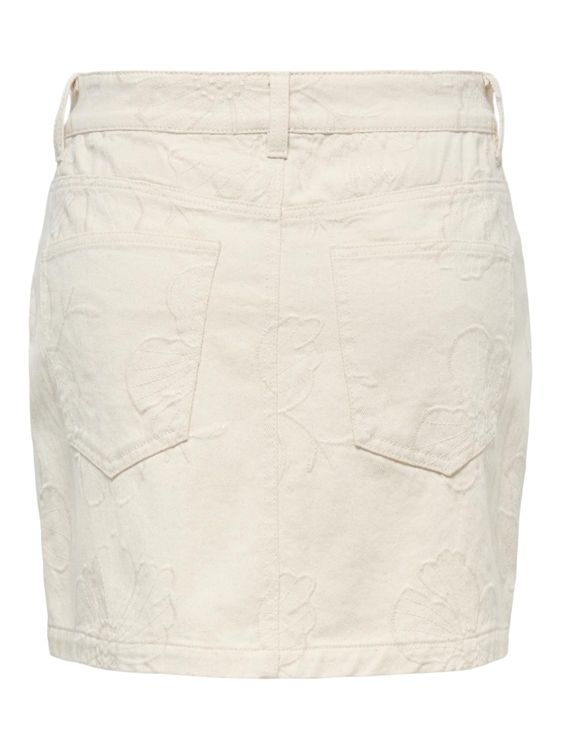 JDYHAVANNA HW EMB ECRU SKIRT DNM - 3