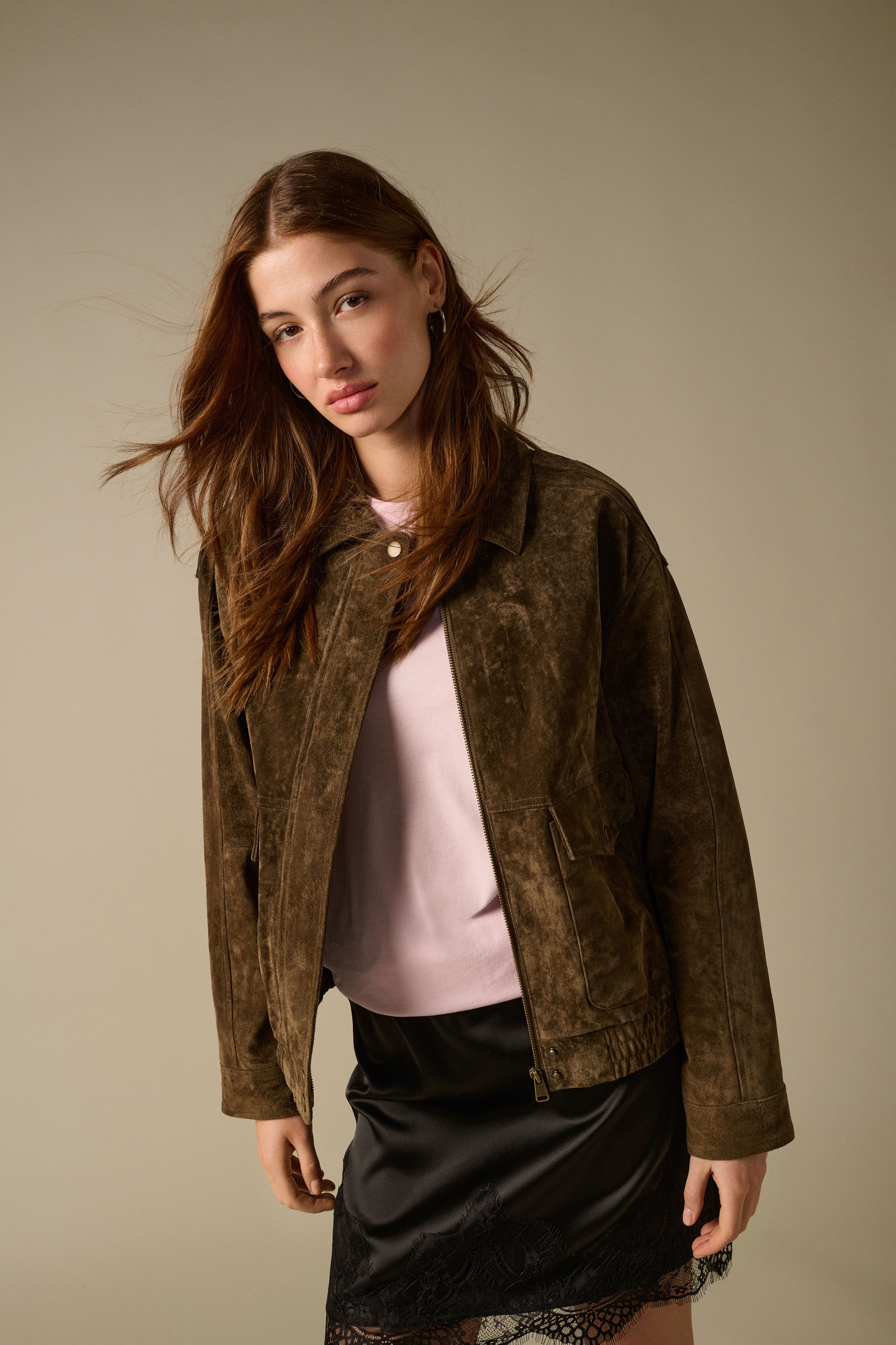ONLISLA REAL SUEDE BOMBER JACKET OTW