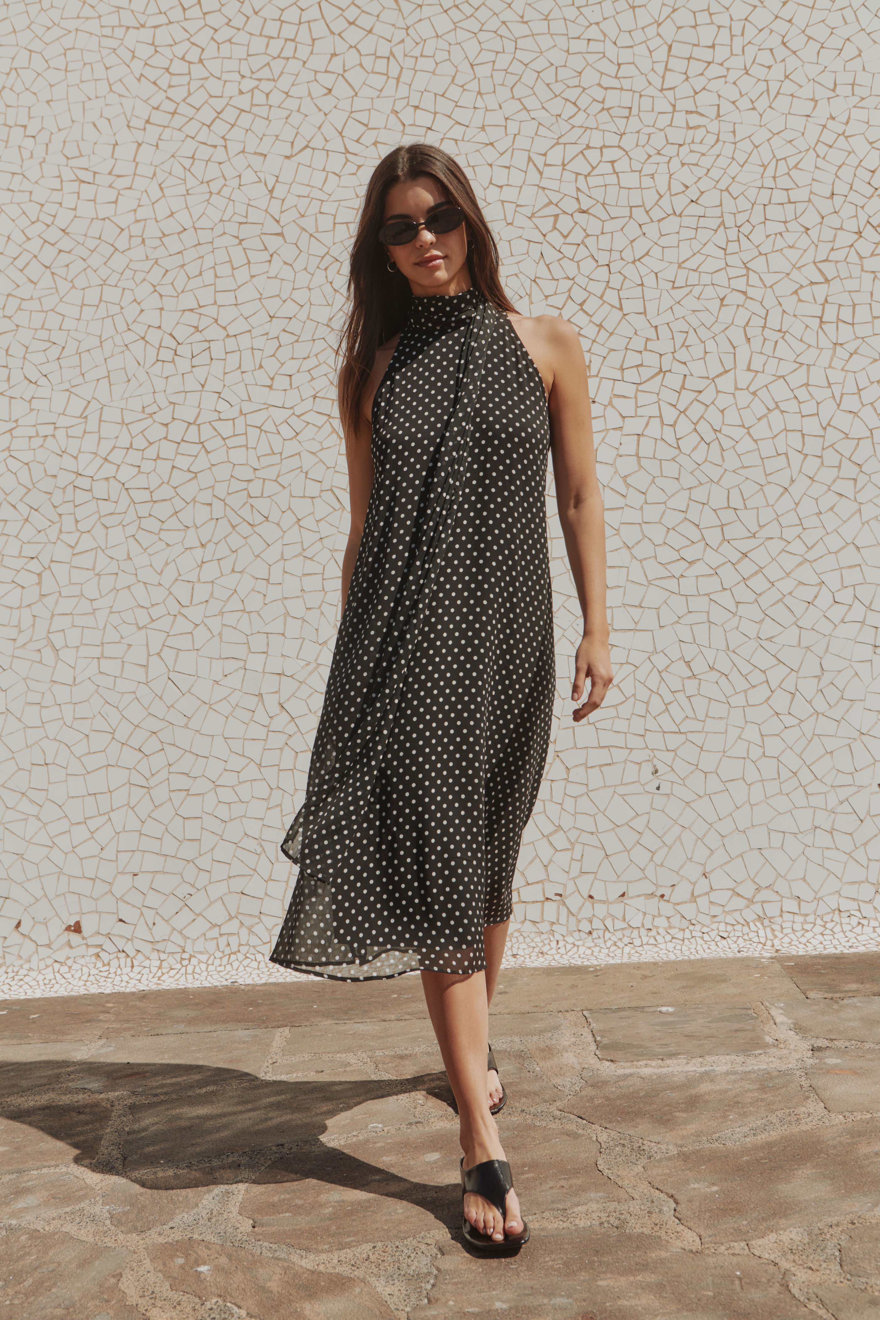 JDYPOLKA S/L HALTERNECK MIDI DRESS WVN