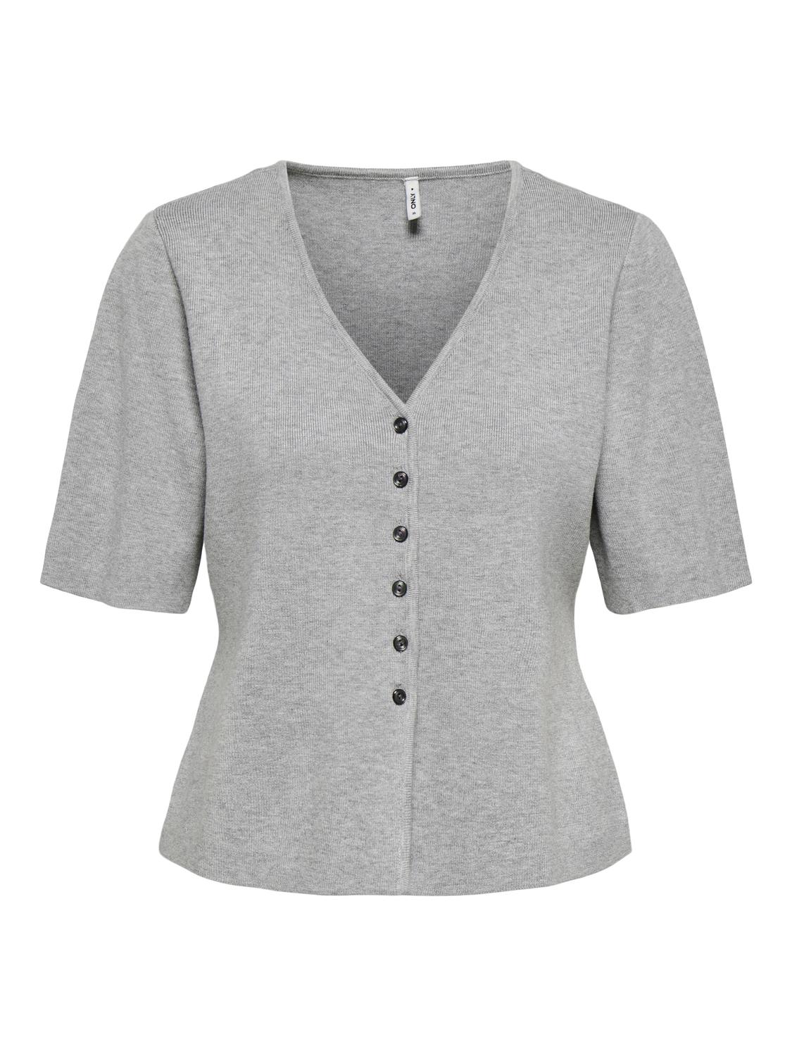 ONLLUCY SS V-NECK BUTTON EX KNT - 3