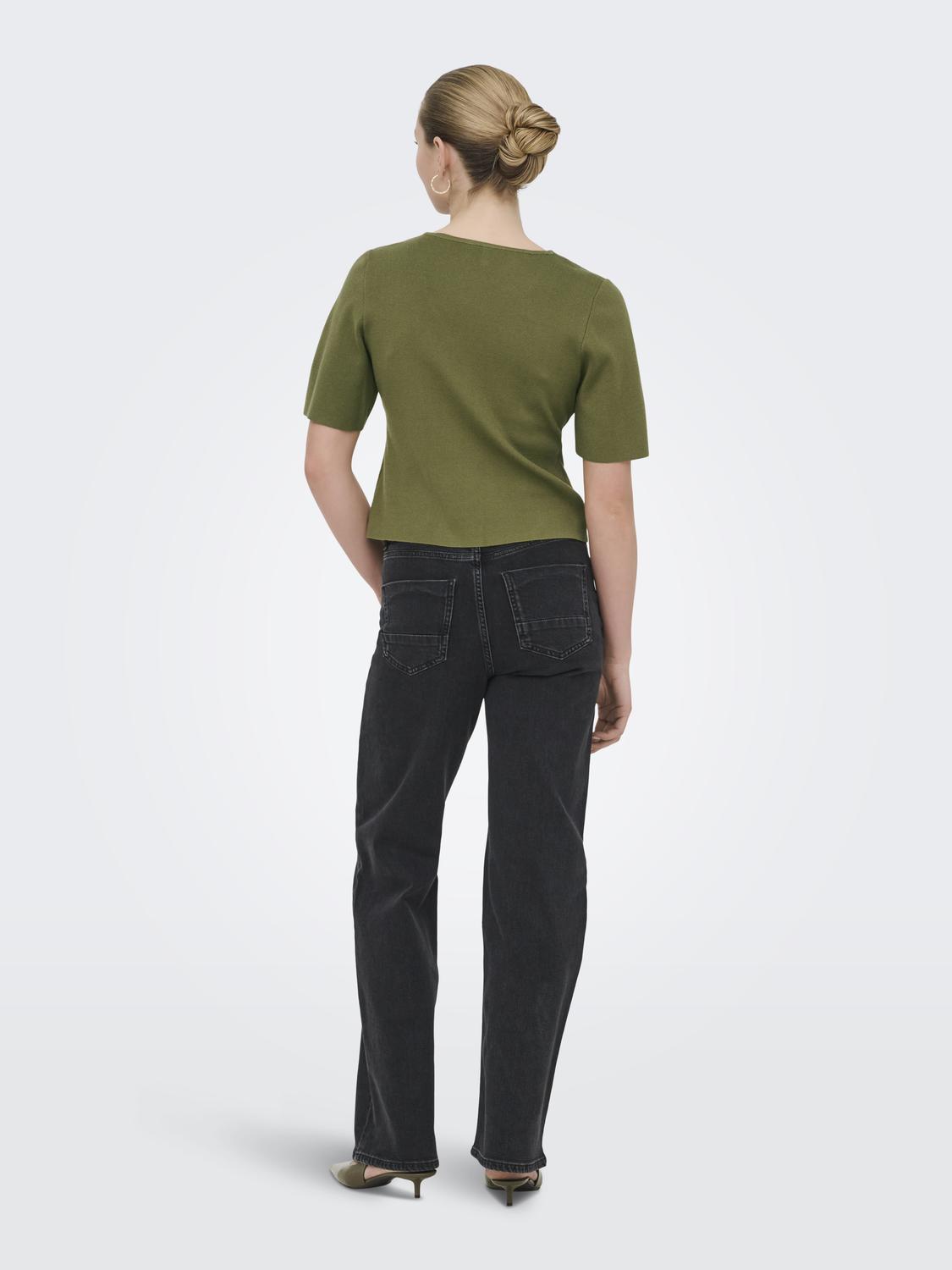 ONLLUCY SS V-NECK BUTTON EX KNT - 2